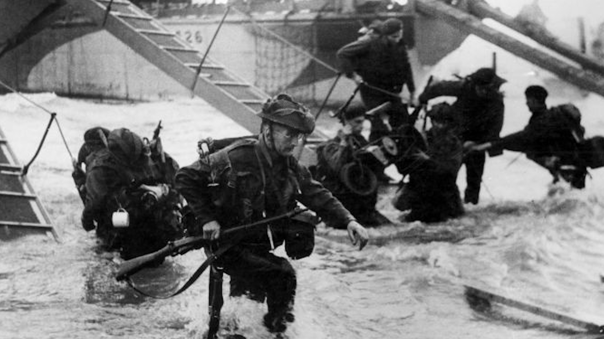 Royal Marine Commandos going ashore during D-Day (Picture: PA).
