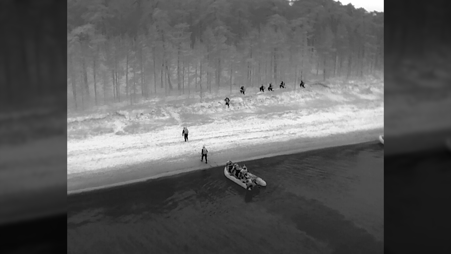 Royal Marine Commandos storming a beach in Estonia during Exercise Spring Storm