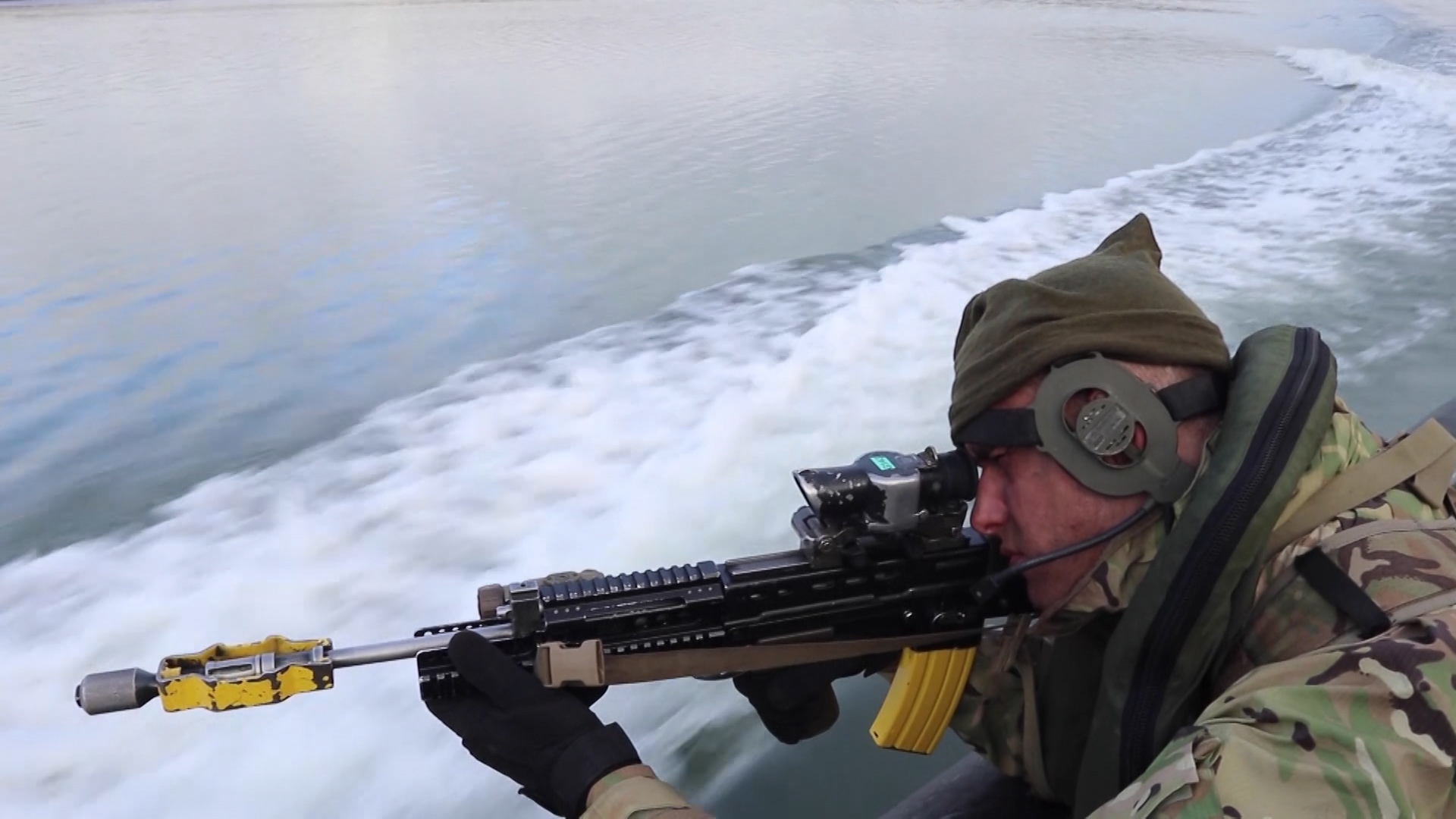 Royal Marine in the Norwegian waters 210119 CREDIT Royal Navy