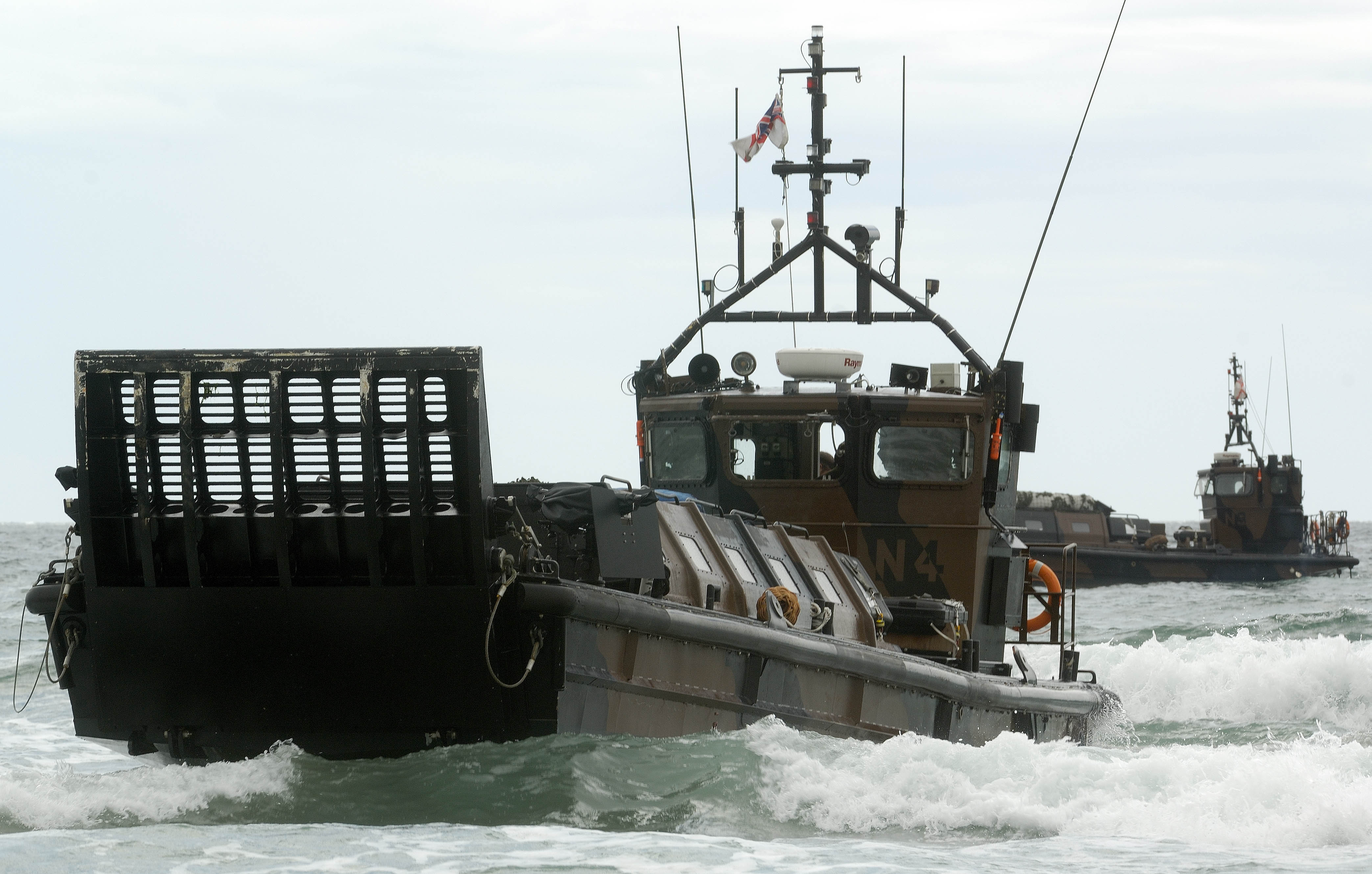 Royal Marine landing craft at Tregantle Beach in Cornwall