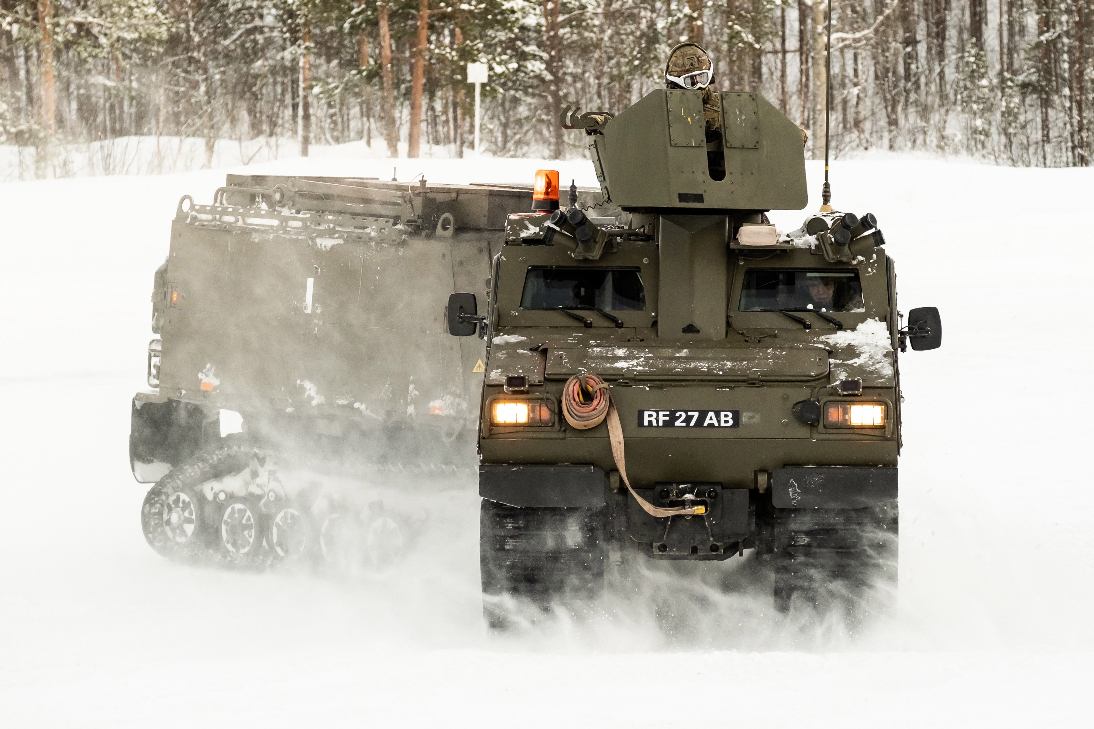Royal Marines Armoured Support Group Viking on exercise in Norway