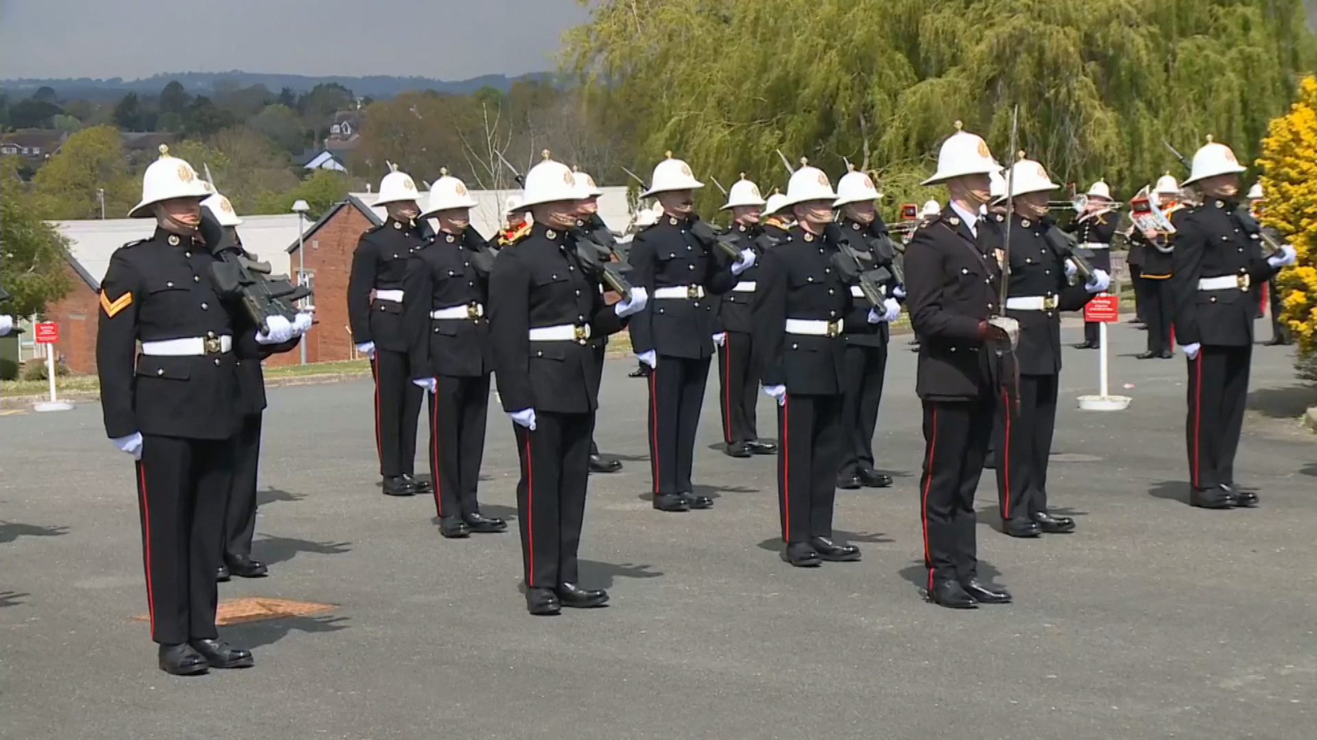 The ceremony at the Royal Marines Commando Training Centre was scaled-down (Picture: Royal Marines Charity).