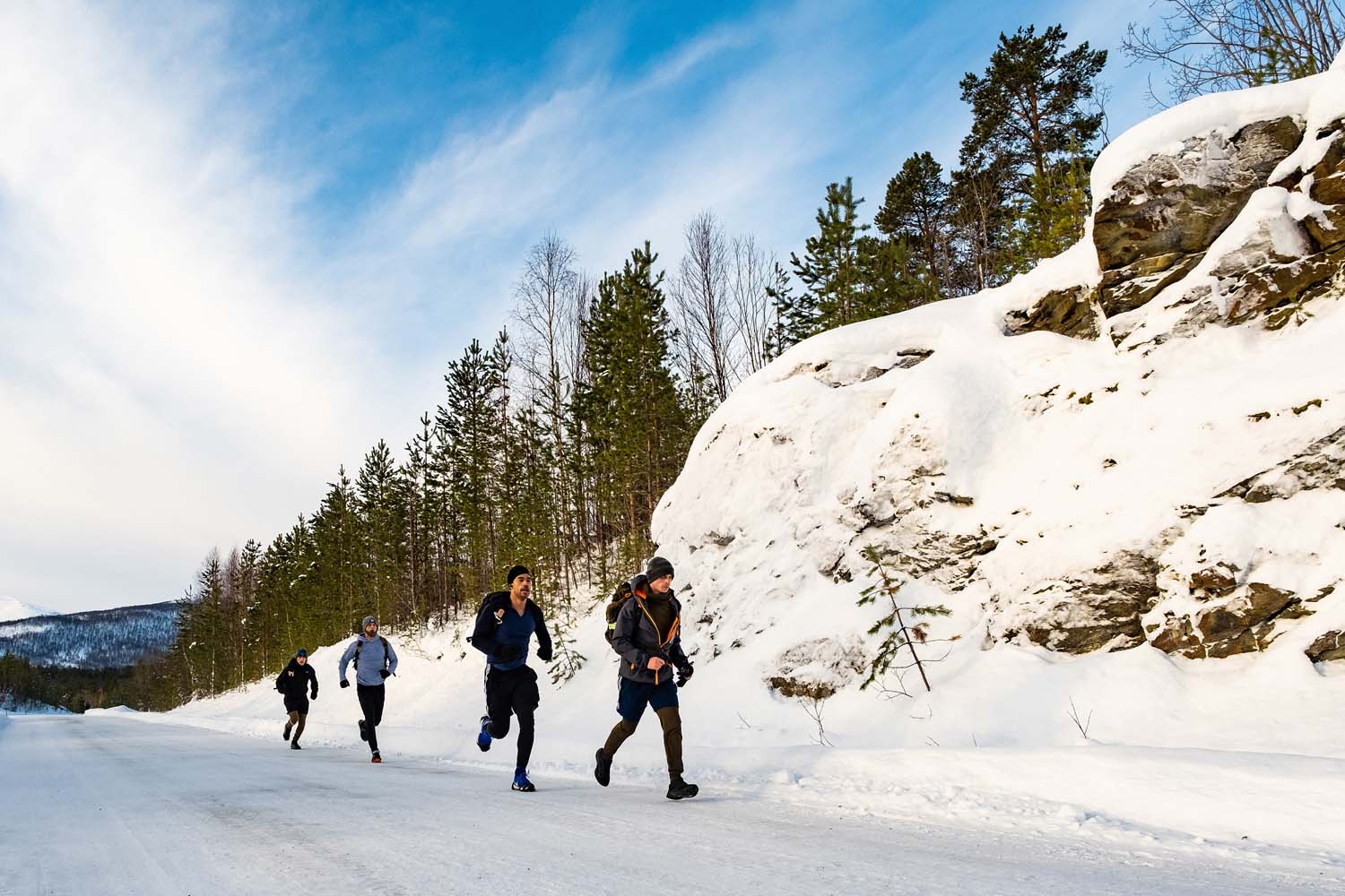 The half marathon was completed in temperatures as low as -17°C (Picture: Royal Navy).
