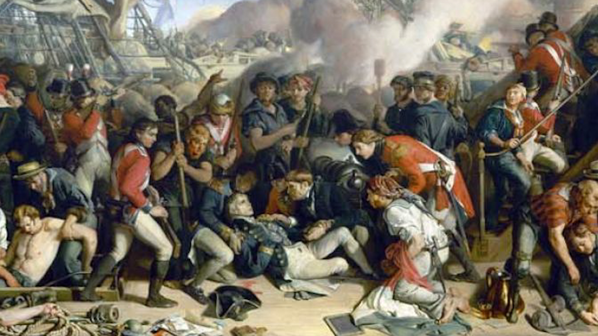 Royal Marines gather around Nelson at Trafalgar CREDIT Royal Navy