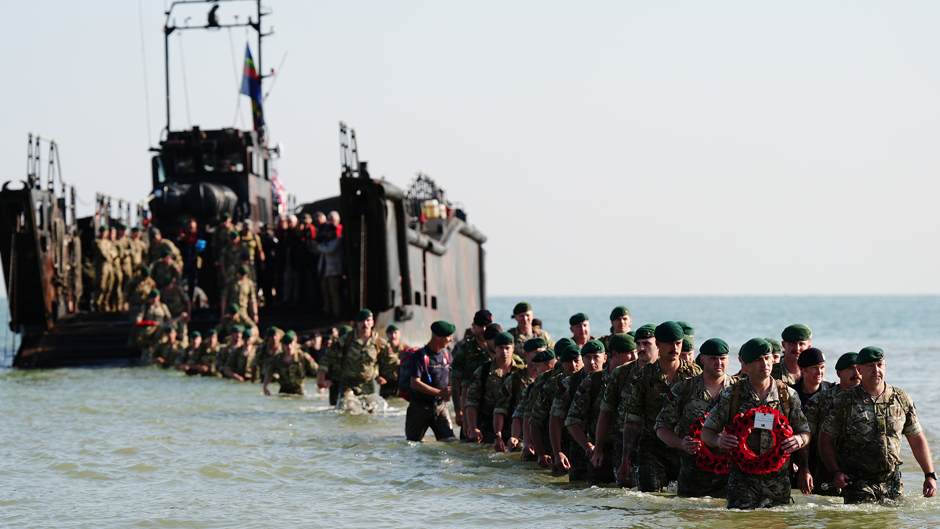 Royal Marines of 47 Commando land at Asnelles in Normandy.