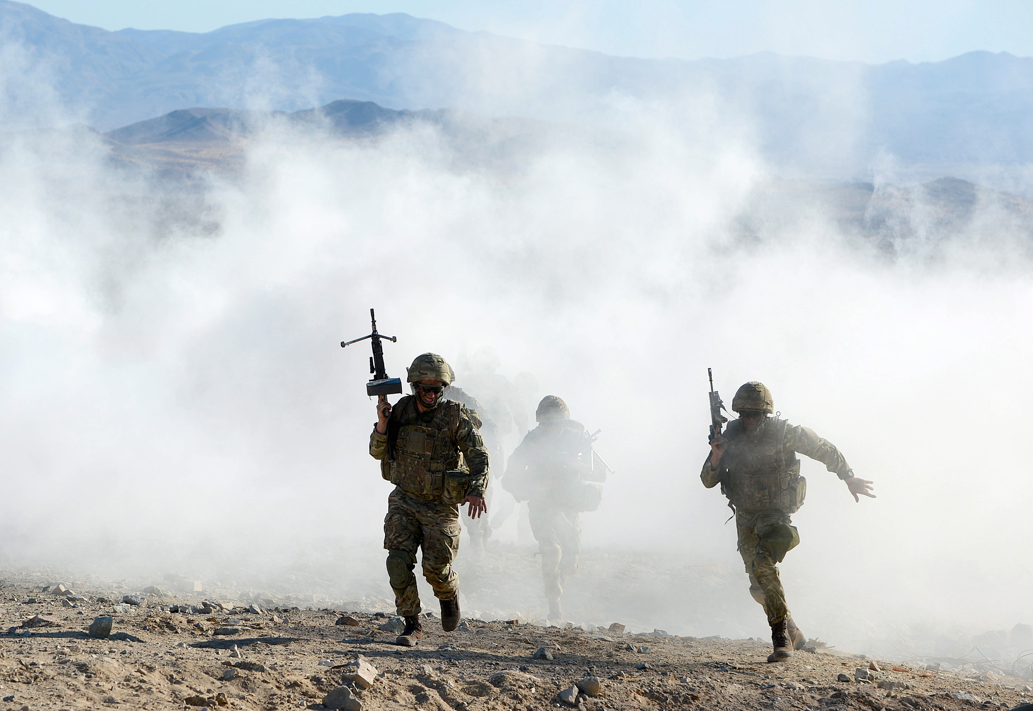Royal Marines on the Mojave Desert in California during Exercise Black Alligator 121013 CREDIT MOD