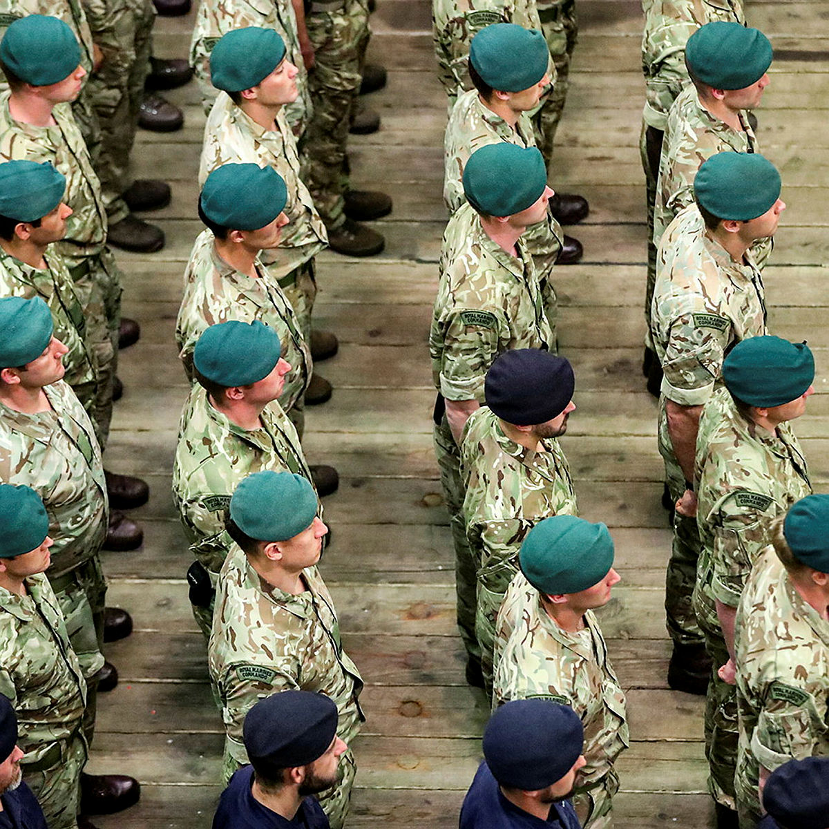 Royal Marines aboard an LCU (Landing Craft Utility – see below) taking part in a remembrance service (picture: MOD)
