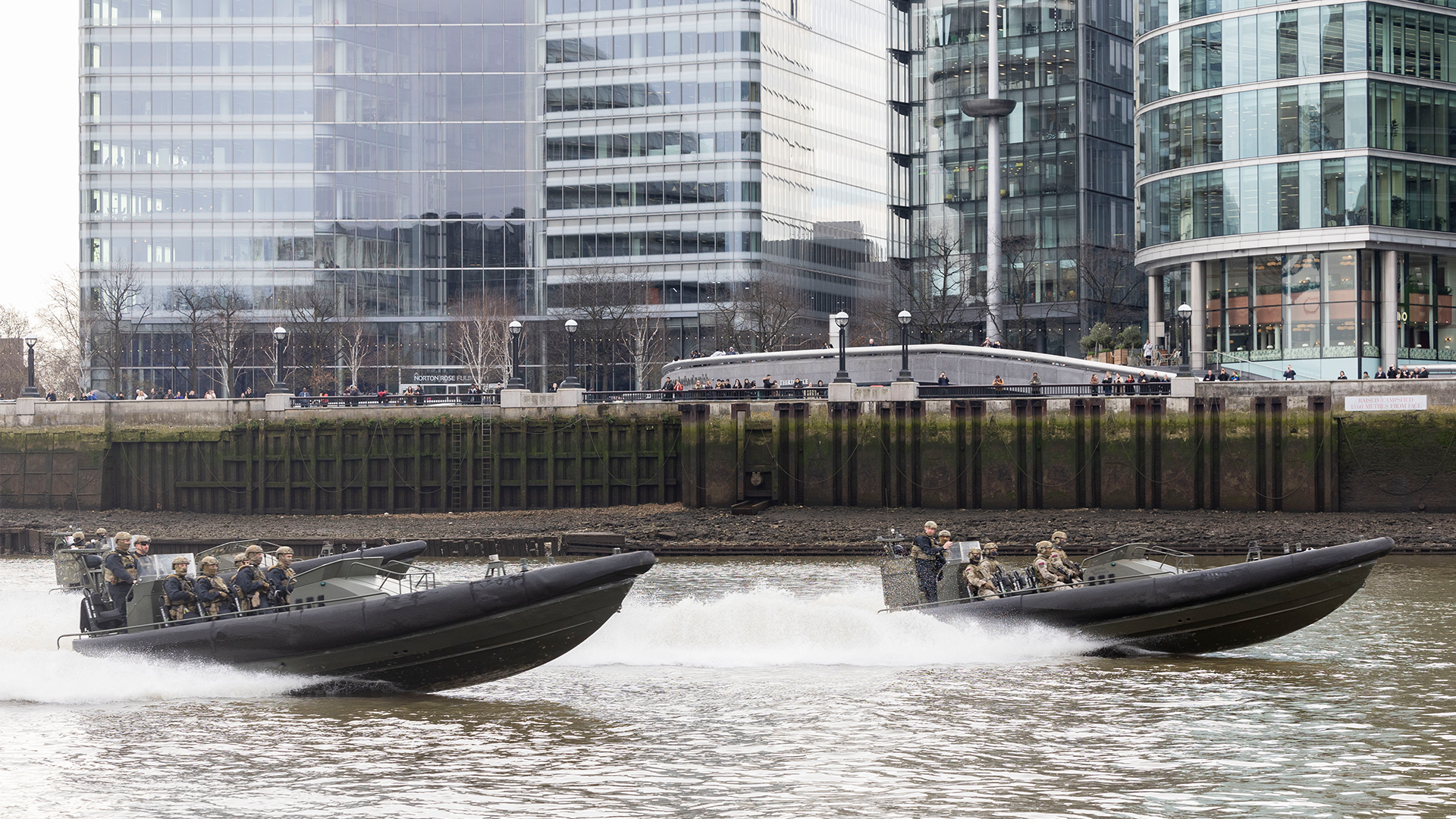 Royal Marines' landing craft delivering the dues from HMS President