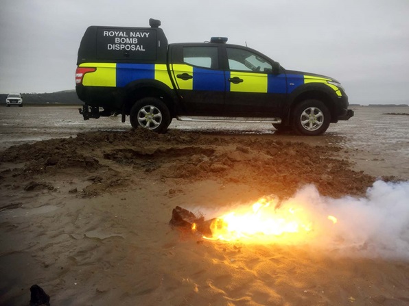 Royal Navy Bomb Disposal Team in Gower Peninsula (Picture: Royal Navy).