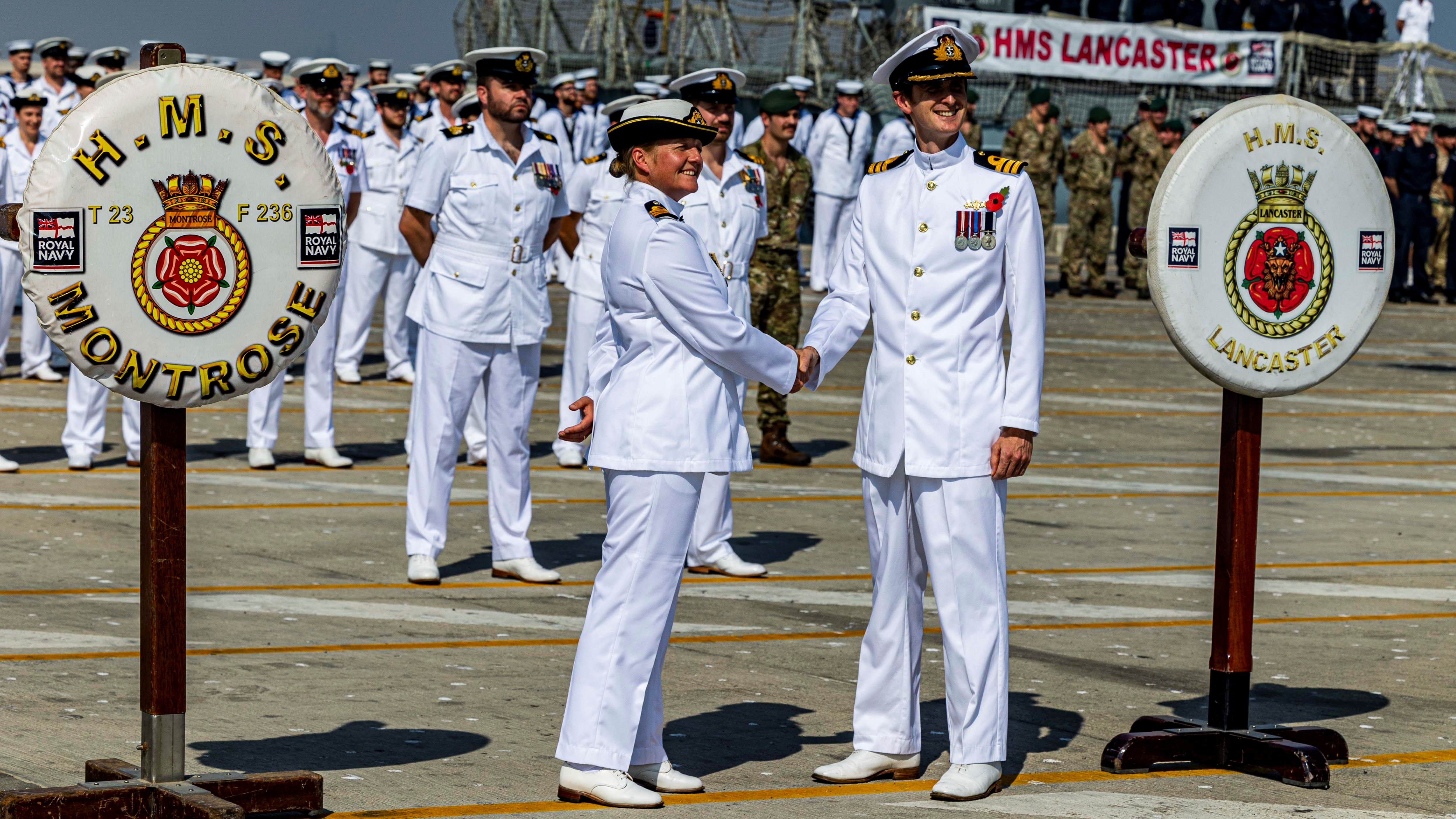 Royal Navy Gulf mission handover HMS Montrose HMS Lancaster 13112022 CREDIT Royal Navy MOD.jpg
