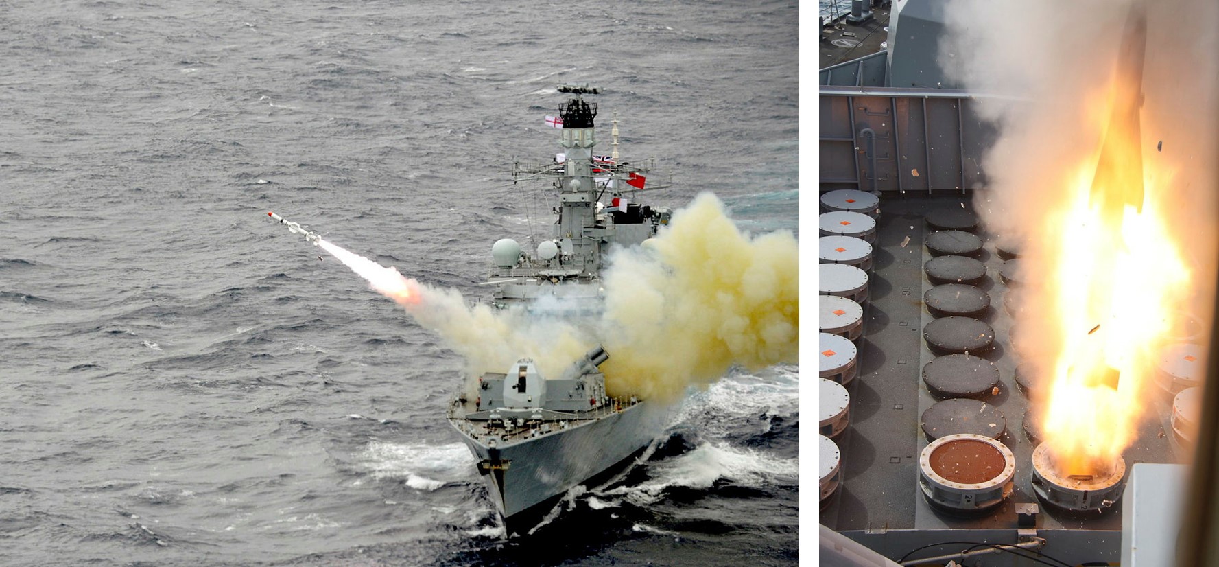 Royal Navy Harpoon and Sea Wolf missile systems