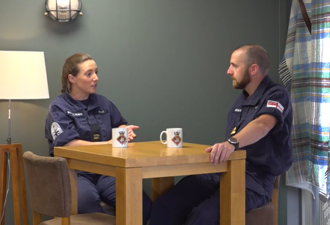 Royal Navy Reservists Zoe Bryant (Left) Matthew Reed (Right) Discuss Roles 23062021 CREDIT BFBS.PNG