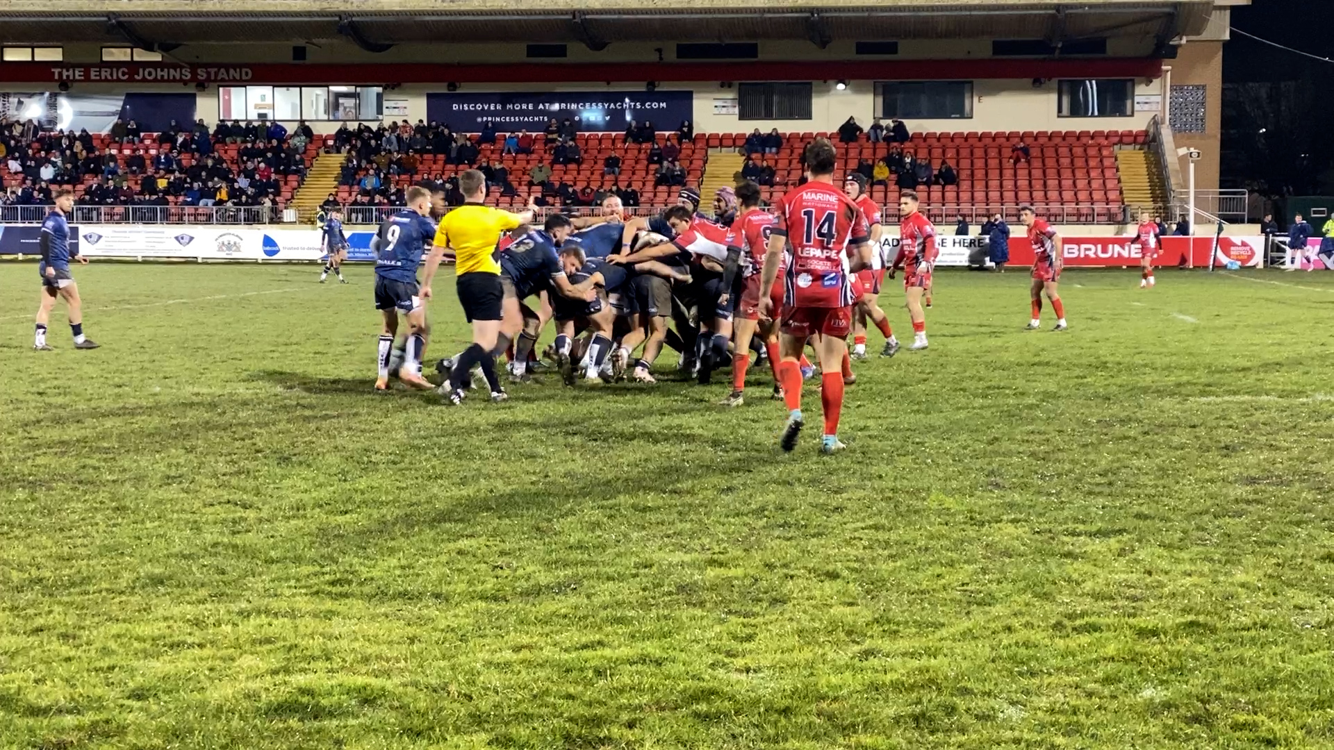 	Royal Navy and Marine Nationale Rugby Union teams playing each other in Plymouth 