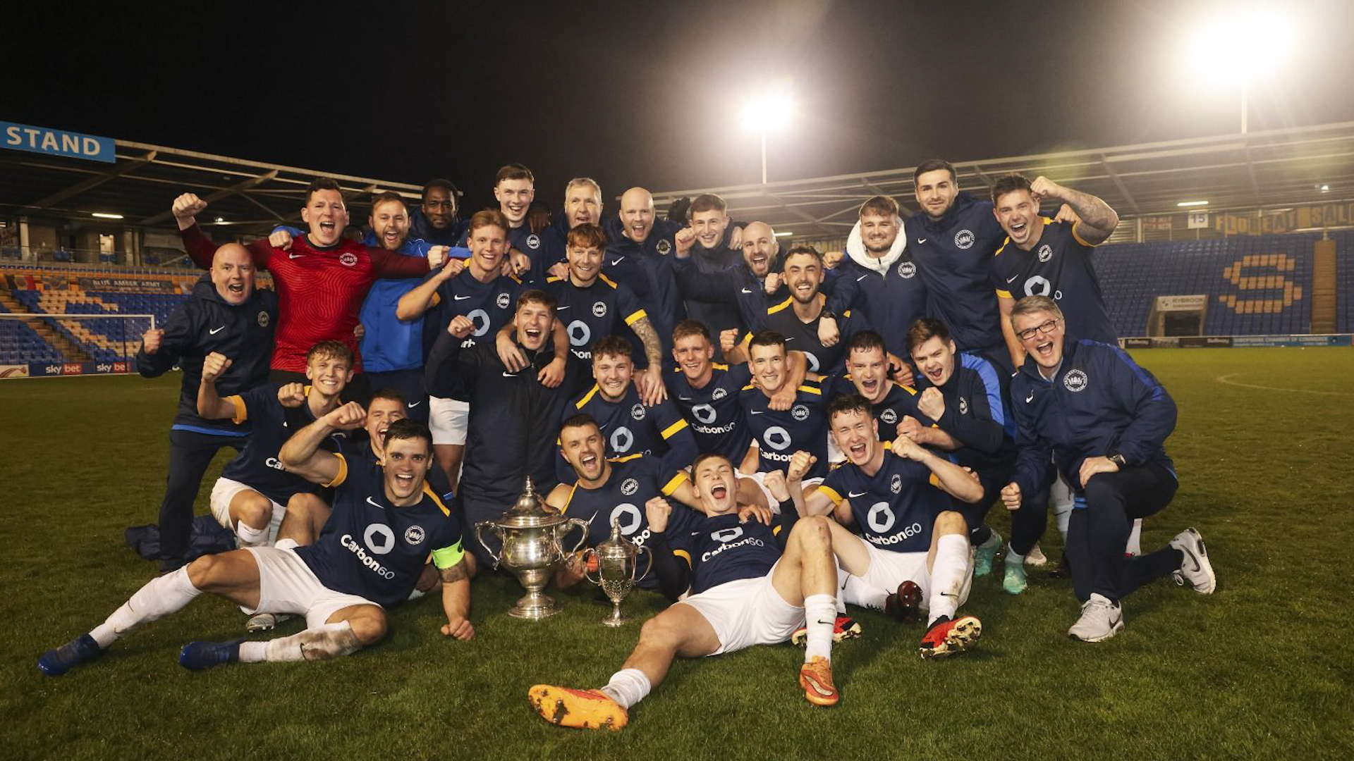 Royal Navy celebrate with Inter Services trophy Credit Royal Navy FA Date March 2024.jpg 