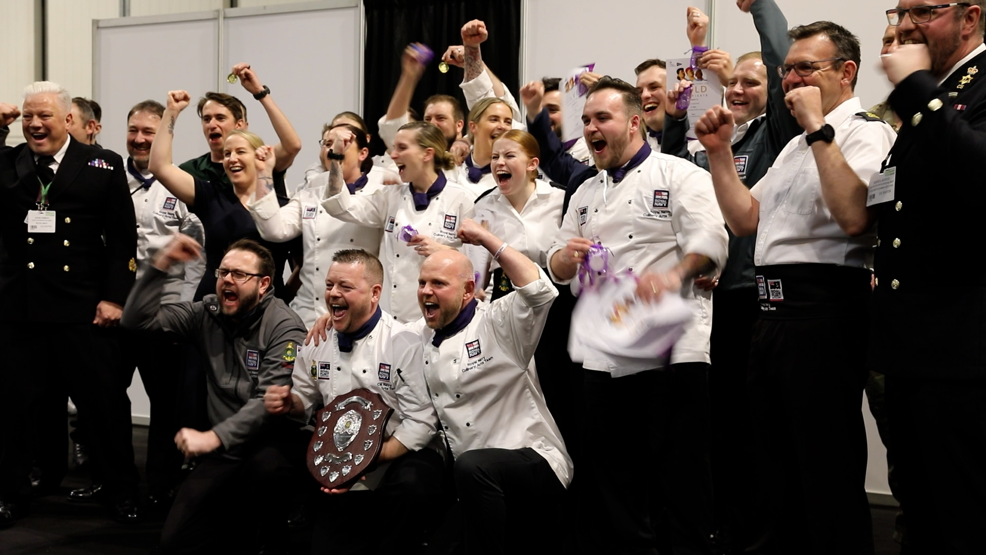 Royal Navy chefs celebrate winning Exercise Joint Caterer 2022 (picture: BFBS).