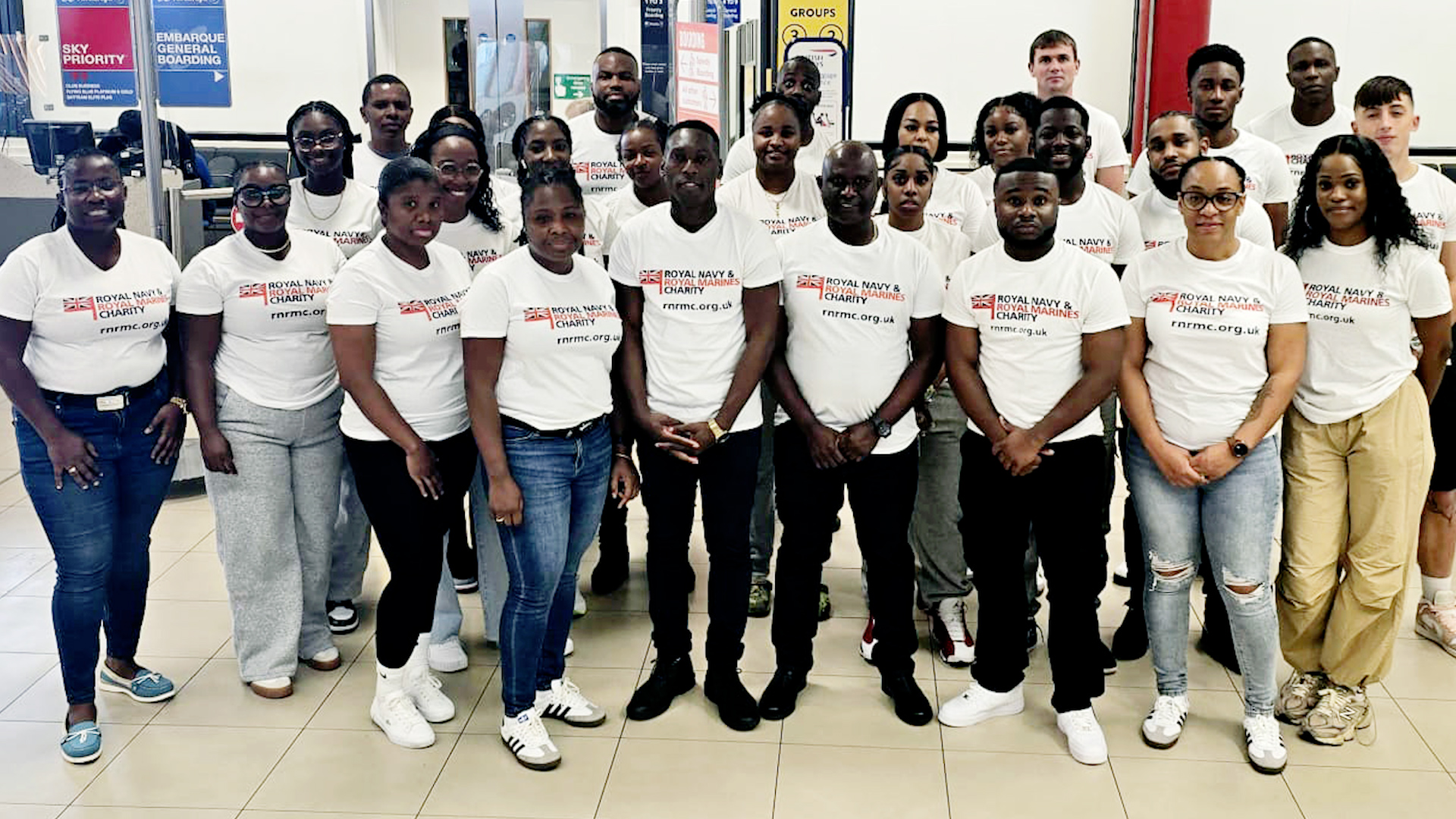 Royal Navy serving Vincentians at Gatwick airport before flying home 211024 CREDIT ROYAL NAVY