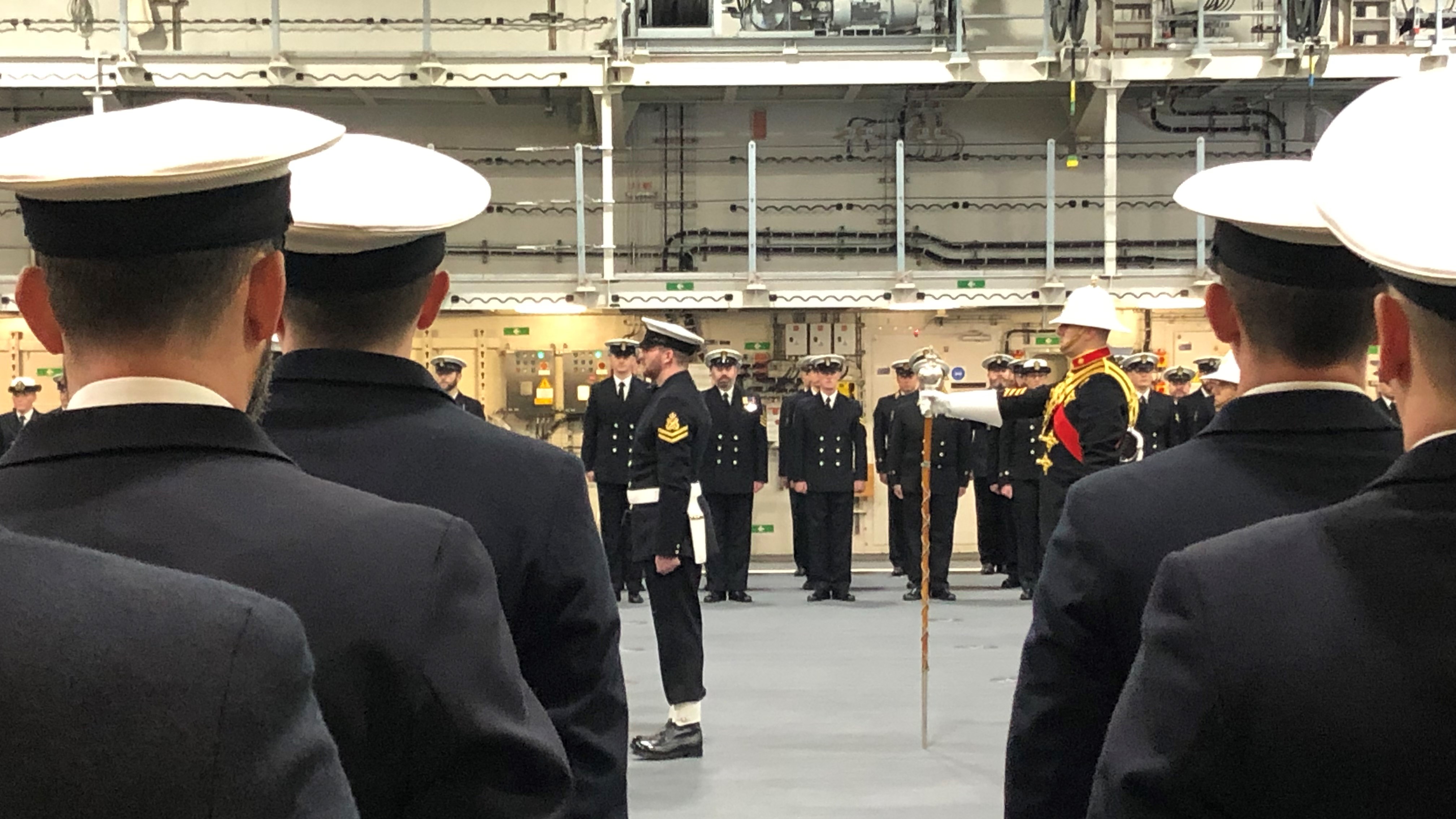 Royal Navy takes command of key NATO Force with ceremony aboard HMS Prince of Wales 11012022 CREDIT BFBS.jpg