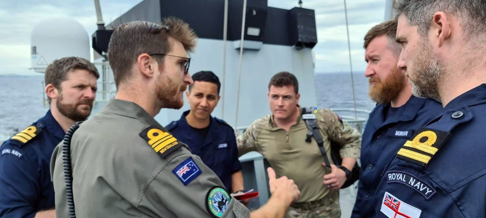 Royal Navy trainers confer with their New Zealand counterparts CREDIT ROYAL NAVY.jpg
