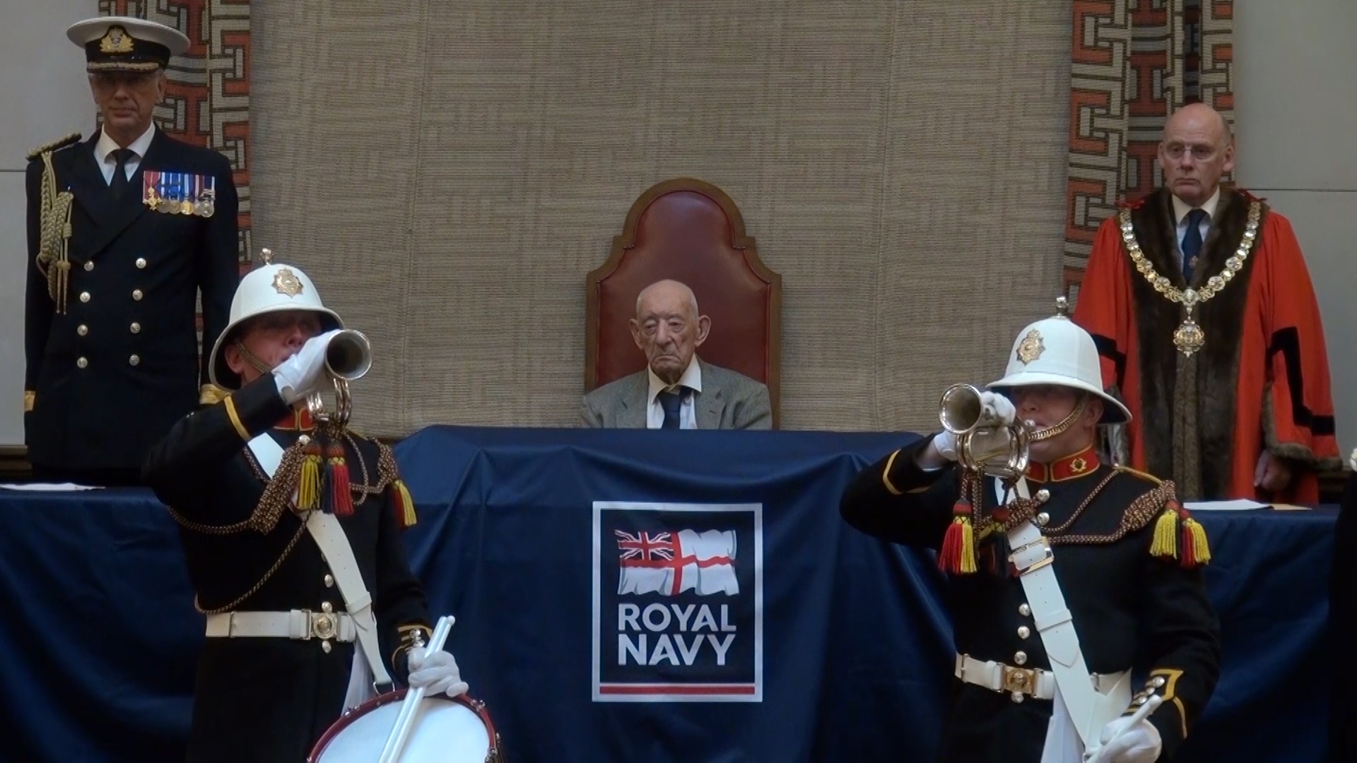 Royal Navy veteran John Jude receives new medals at ceremony in Cambridge.