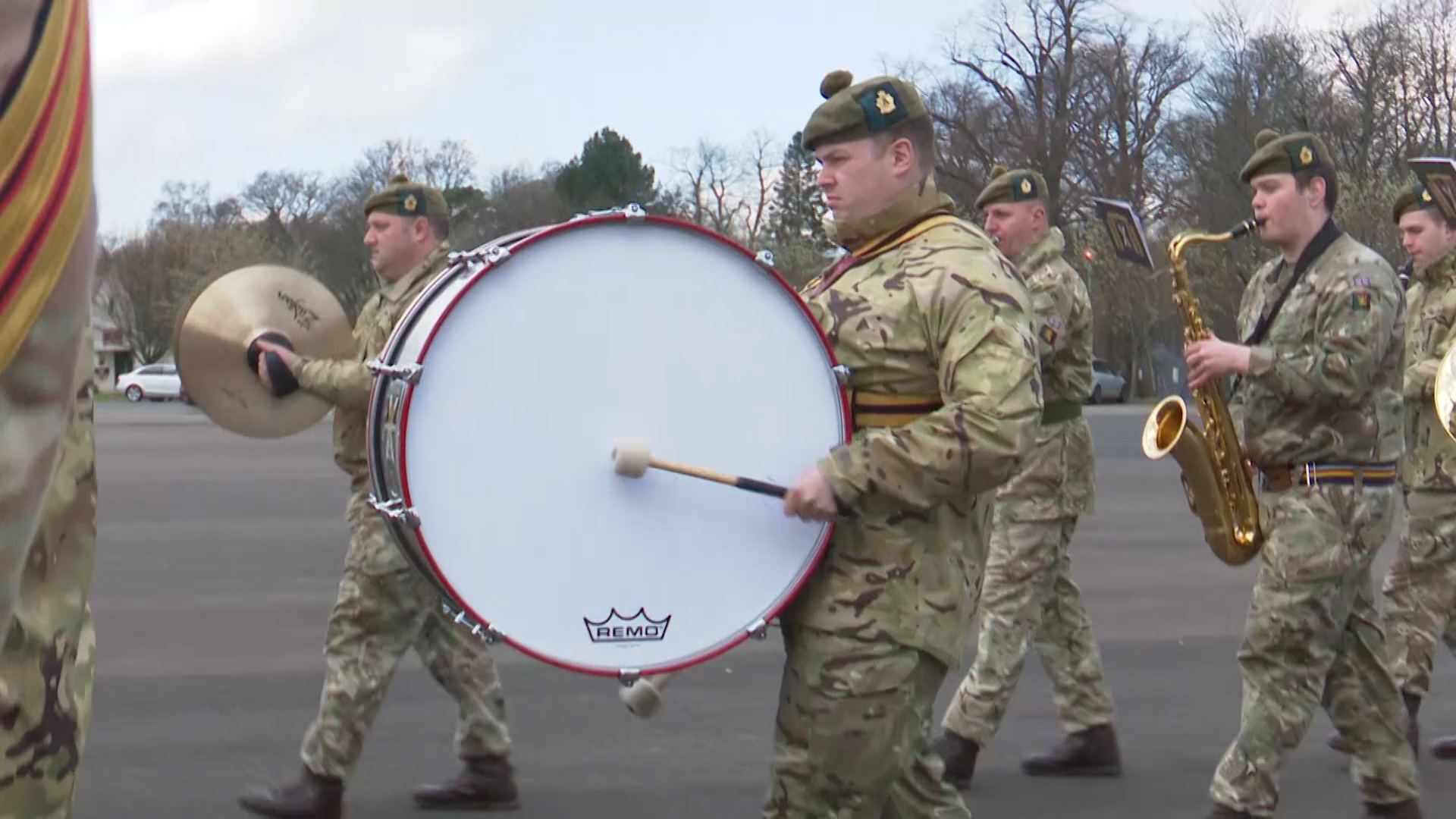 Royal Regiment of Scotland Band practice.