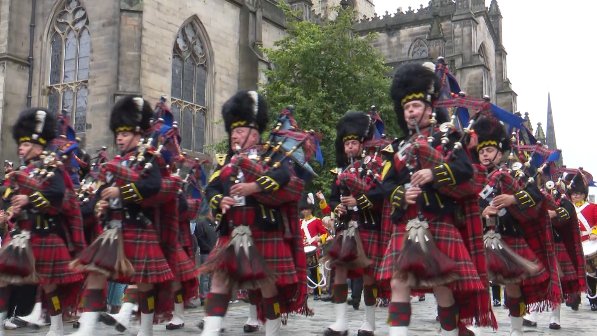 Royal Scots Dragoon Dragoon Guards members have paraded through the heart of Edinburgh to mark the regiment's 50th anniversary. 03092021 CREDIT BFBS