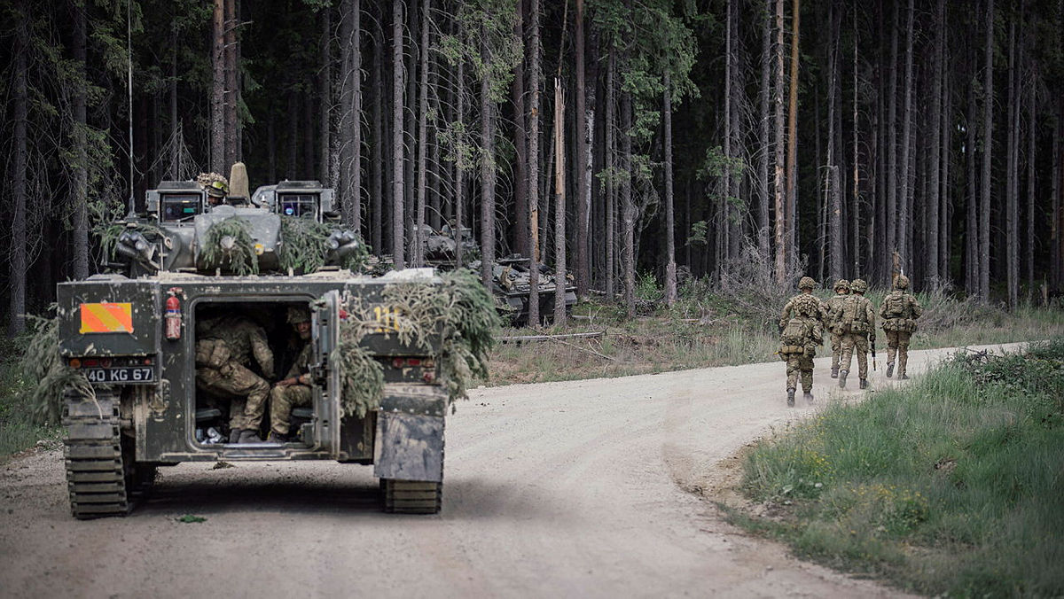 The Royal Welsh Regiment with a Warrior Infantry Fighting Vehicle training in Estonia (picture: MOD)