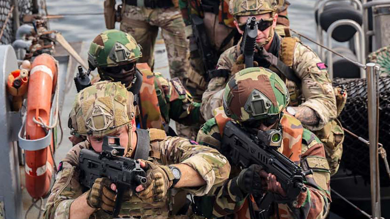 The Royal Marines were deployed alongside HMS Trent to work with East African countries (Picture: Royal Navy).