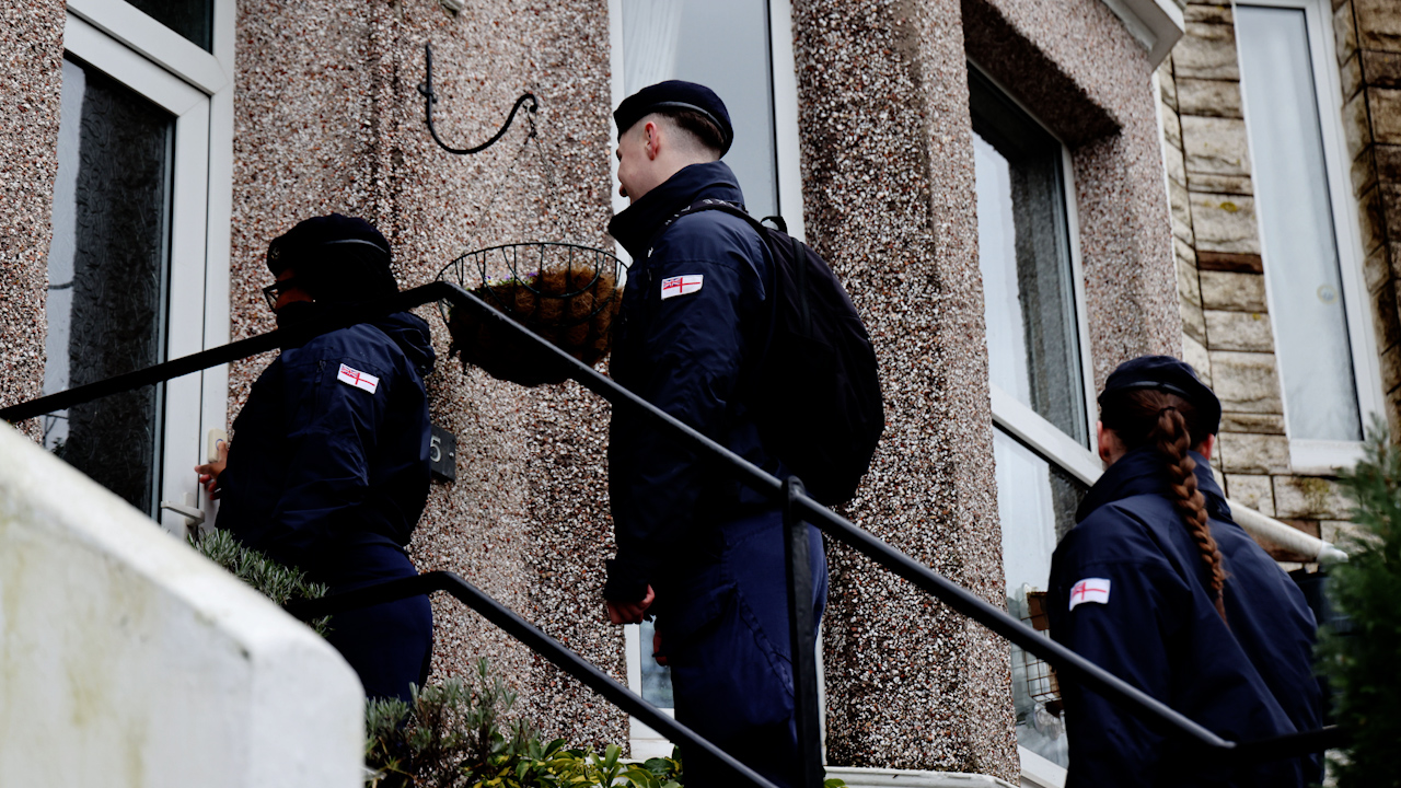 Royal Navy personnel have been deployed to Plymouth alongside police to help evacuate civilians from the area (Picture: MOD).