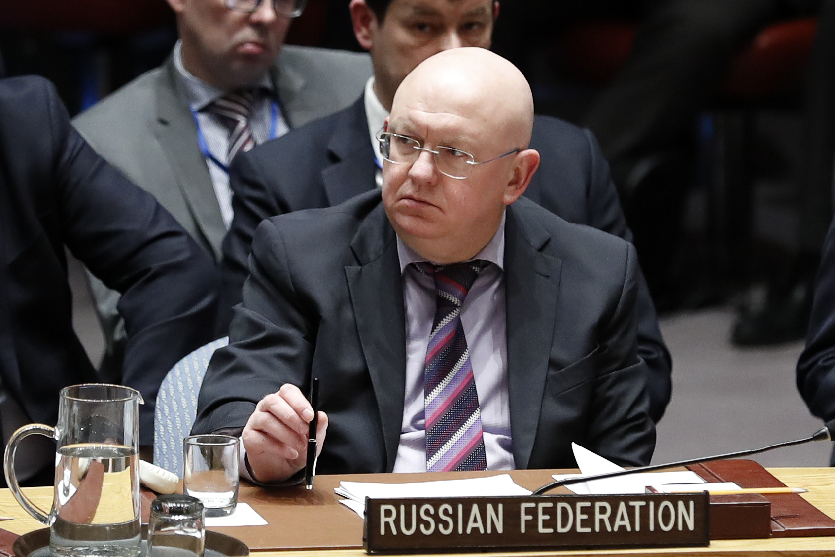 Russian ambassador, Vassily Nebenzia, said the attack was "hooliganism" (Picture: PA).