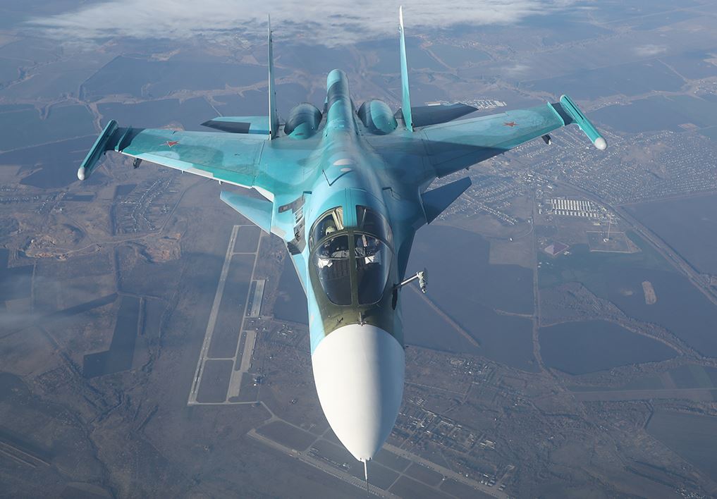 The Russian Su-30 is twice as long and more than four times as heavy as the BAE Hawk T1 (Picture: Russian MOD).