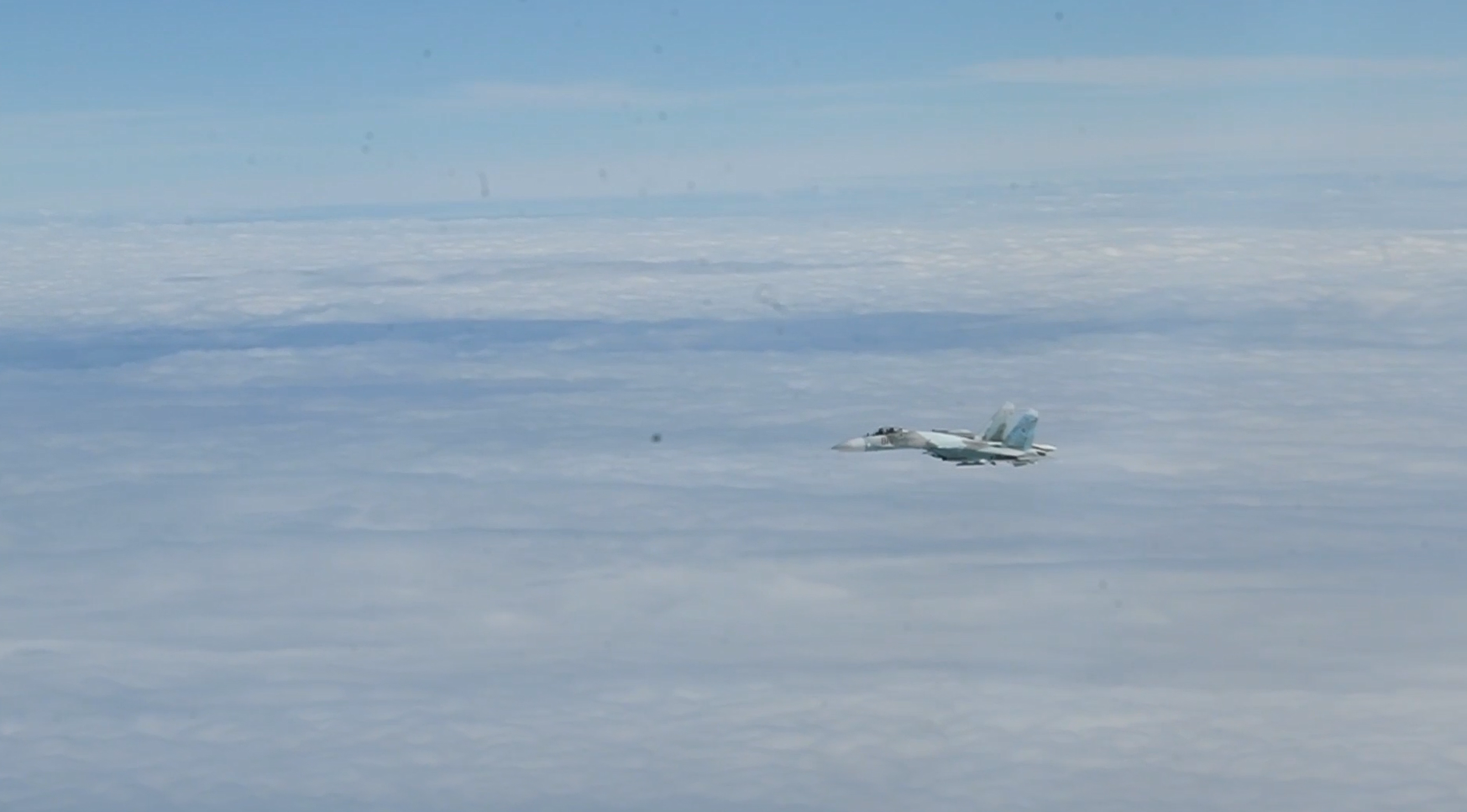 Cover image: Russian Su-27 was pictured by the US Air Force during the intercept (Picture: NATO/US Air Force).