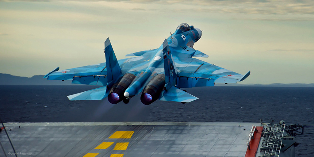 Russian Su-33 jet takes off from carrier