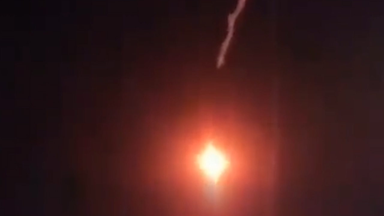 A Russian combat jet was shot down by its own side near Tokmak (Picture: Russian Social Media).