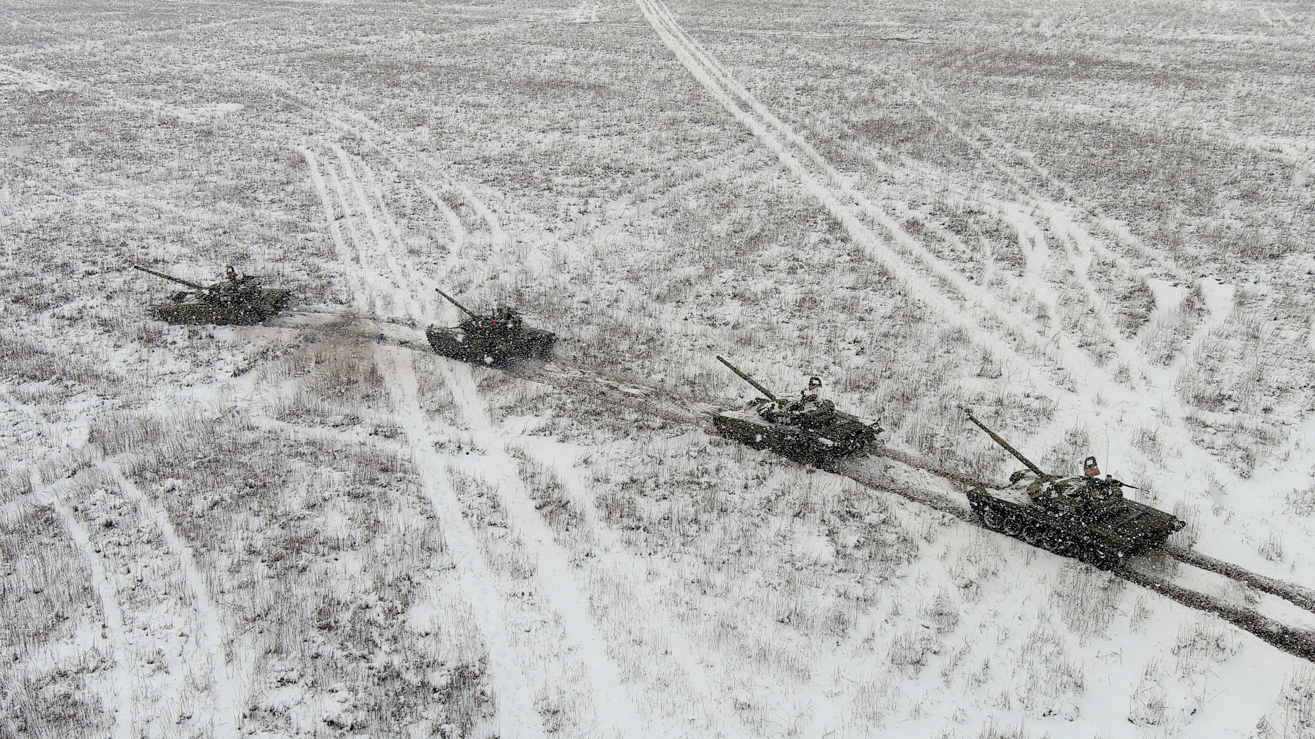 Russian military taking part in exercise at Kadamovsky range in Rostov region (Picture: ITAR-TASS News Agency, Alamy).