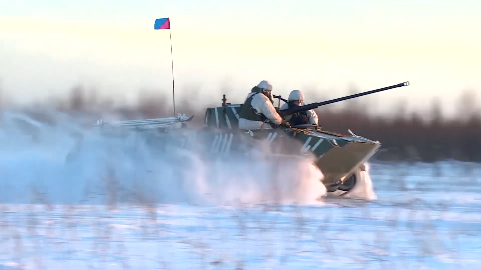 Russian troops drive through the Arctic 300119 CREDIT Russian MOD.jpg 