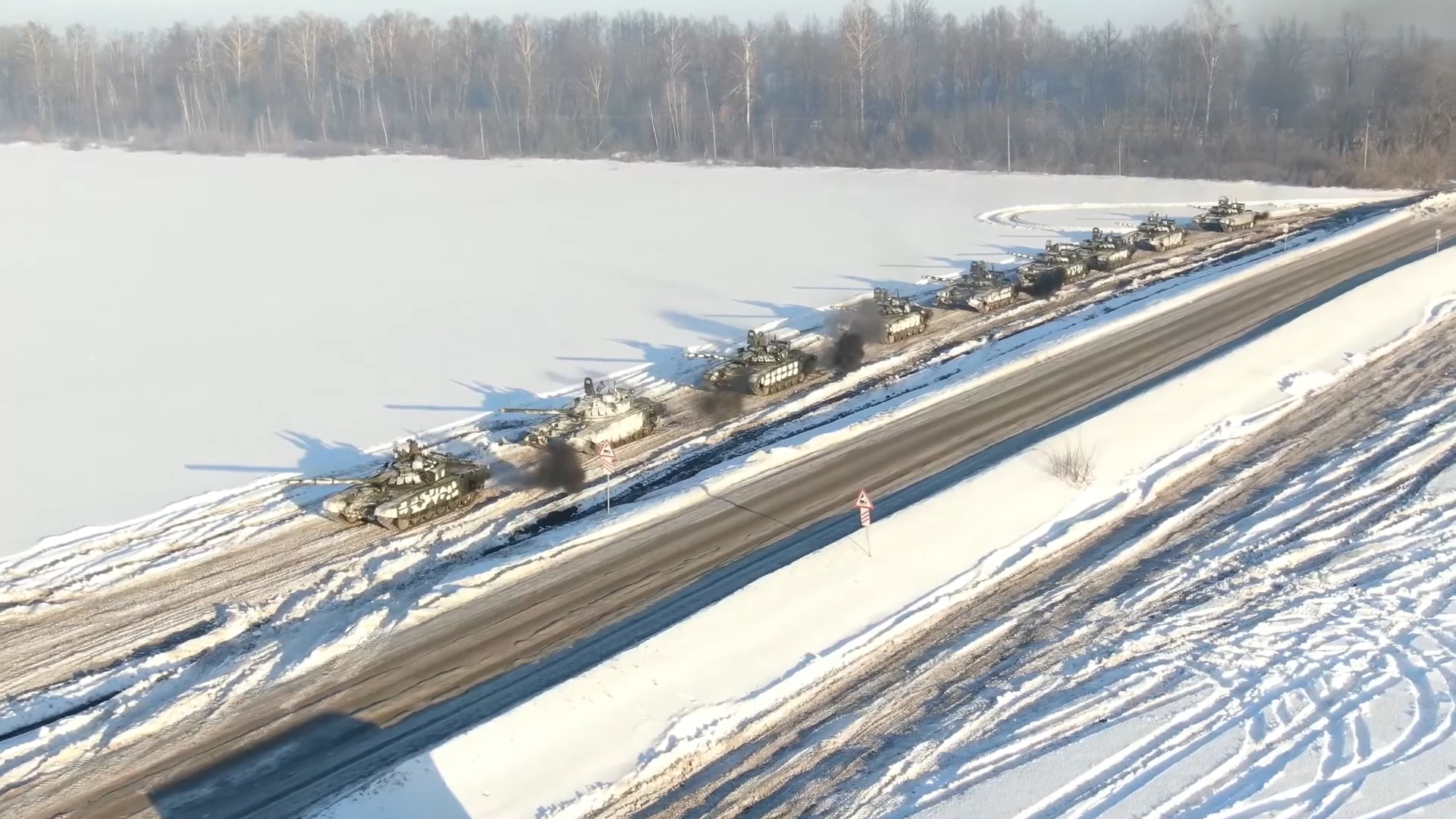 Russian units appearing to leave Ukraine (Picture: Russian MOD).