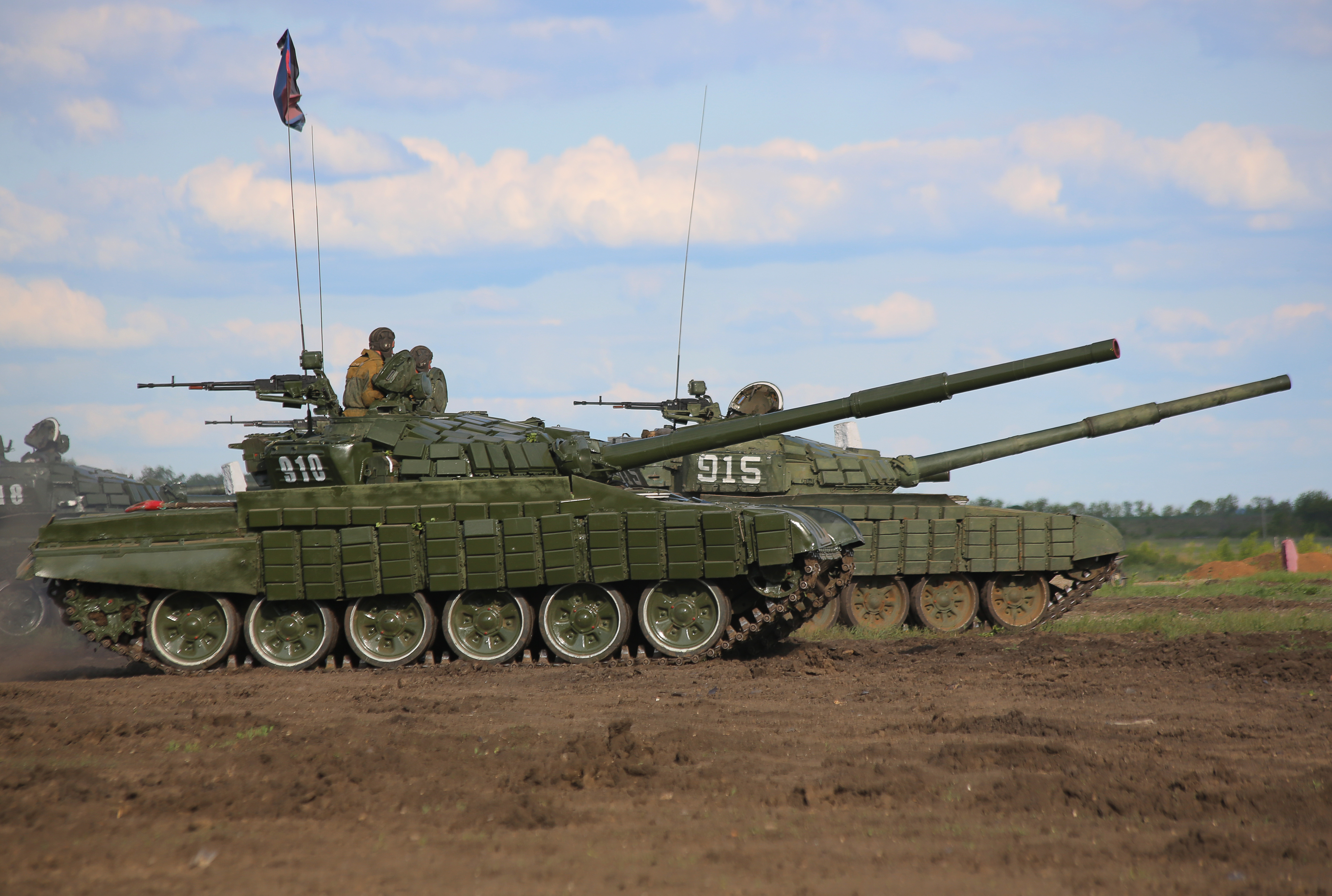 Russian-backed Donetsk People's Republic tanks in eastern Ukraine