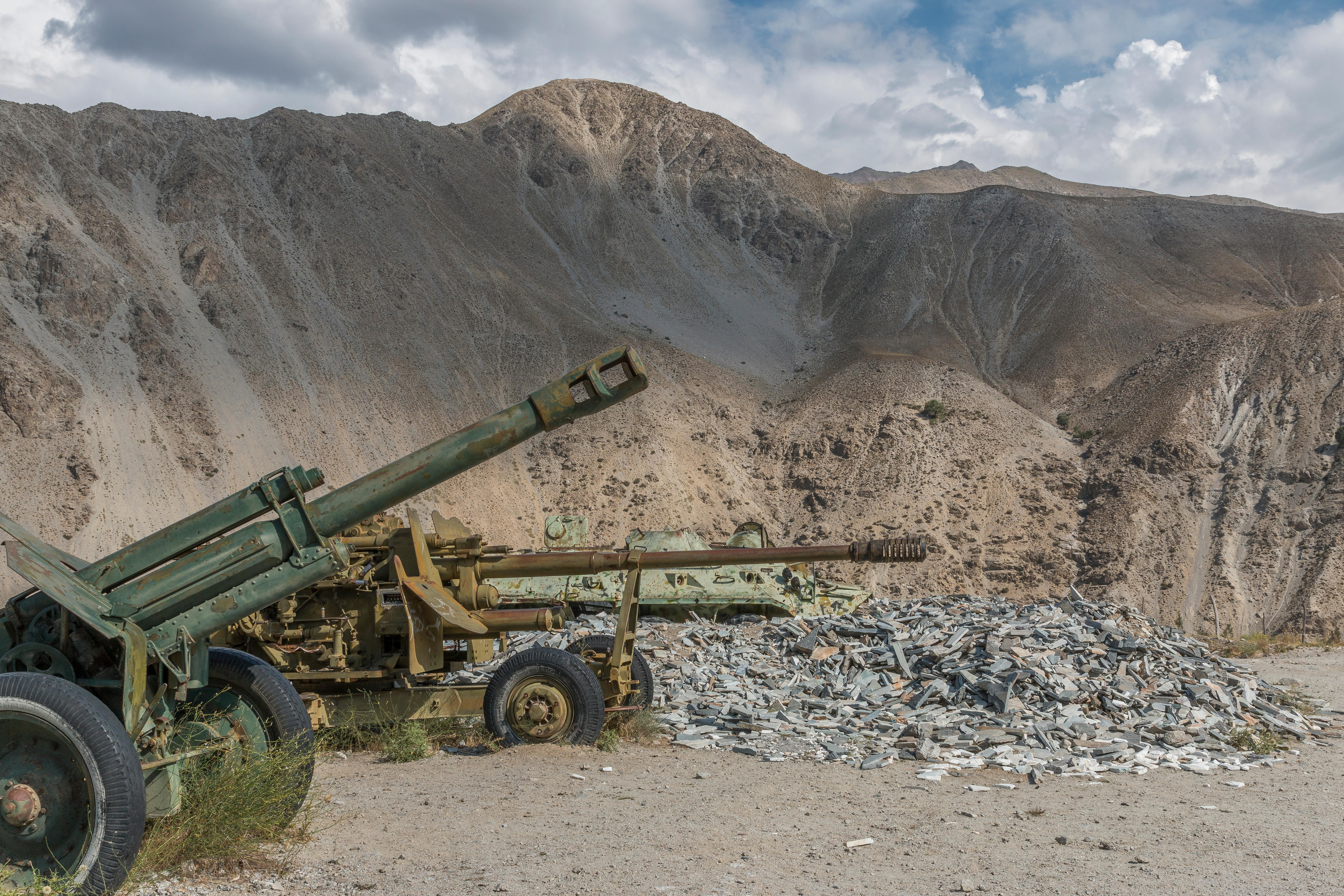 Rusting military equipment in Panjshir Valley from the Soviet invasion of Afghanistan in 1979