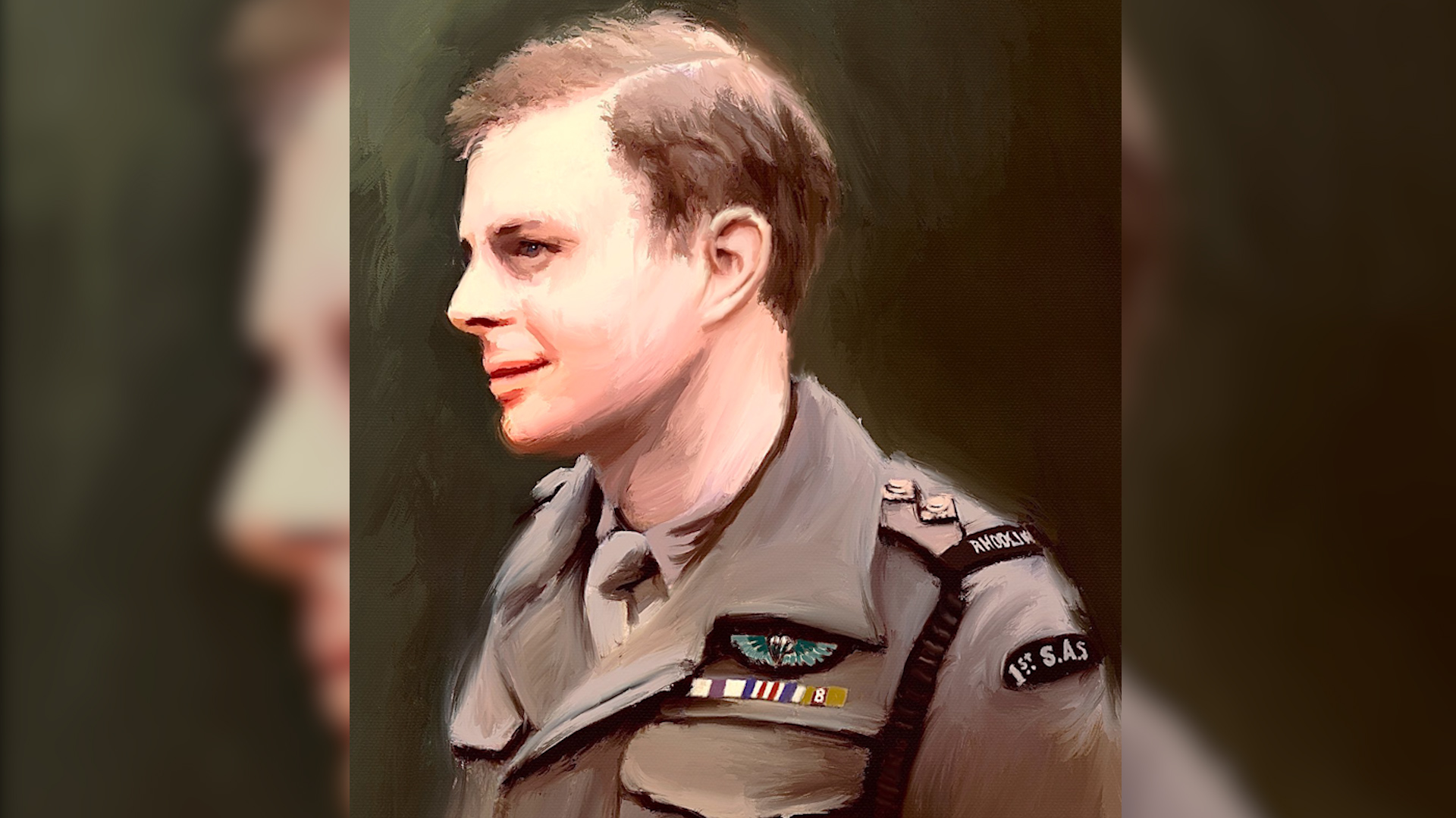 SAS Mike Sadler Portrait by war artist Kevin Wills
