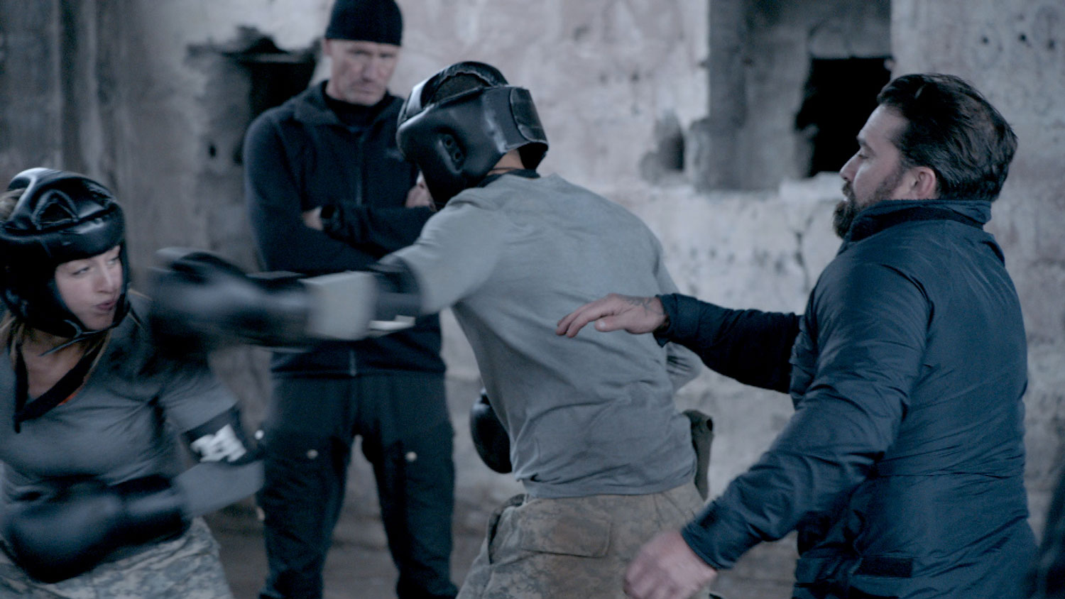 SAS Who Dares Wins Boxing Recruits Louise Nathaniel Ant Middleton CREDIT: Channel 4