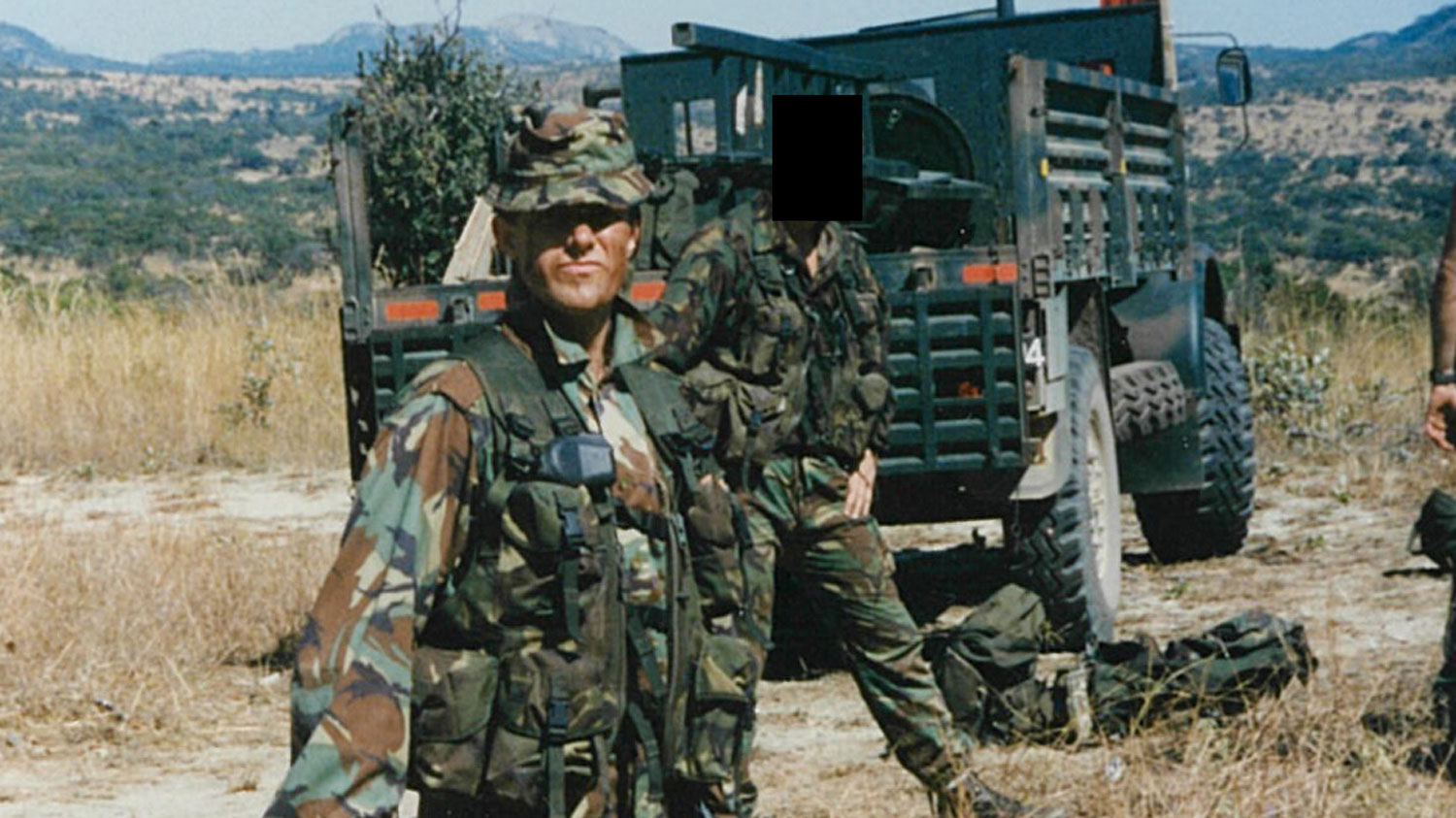 SAS veteran Des Powell pictured on exercise in Africa CREDIT Des Powell