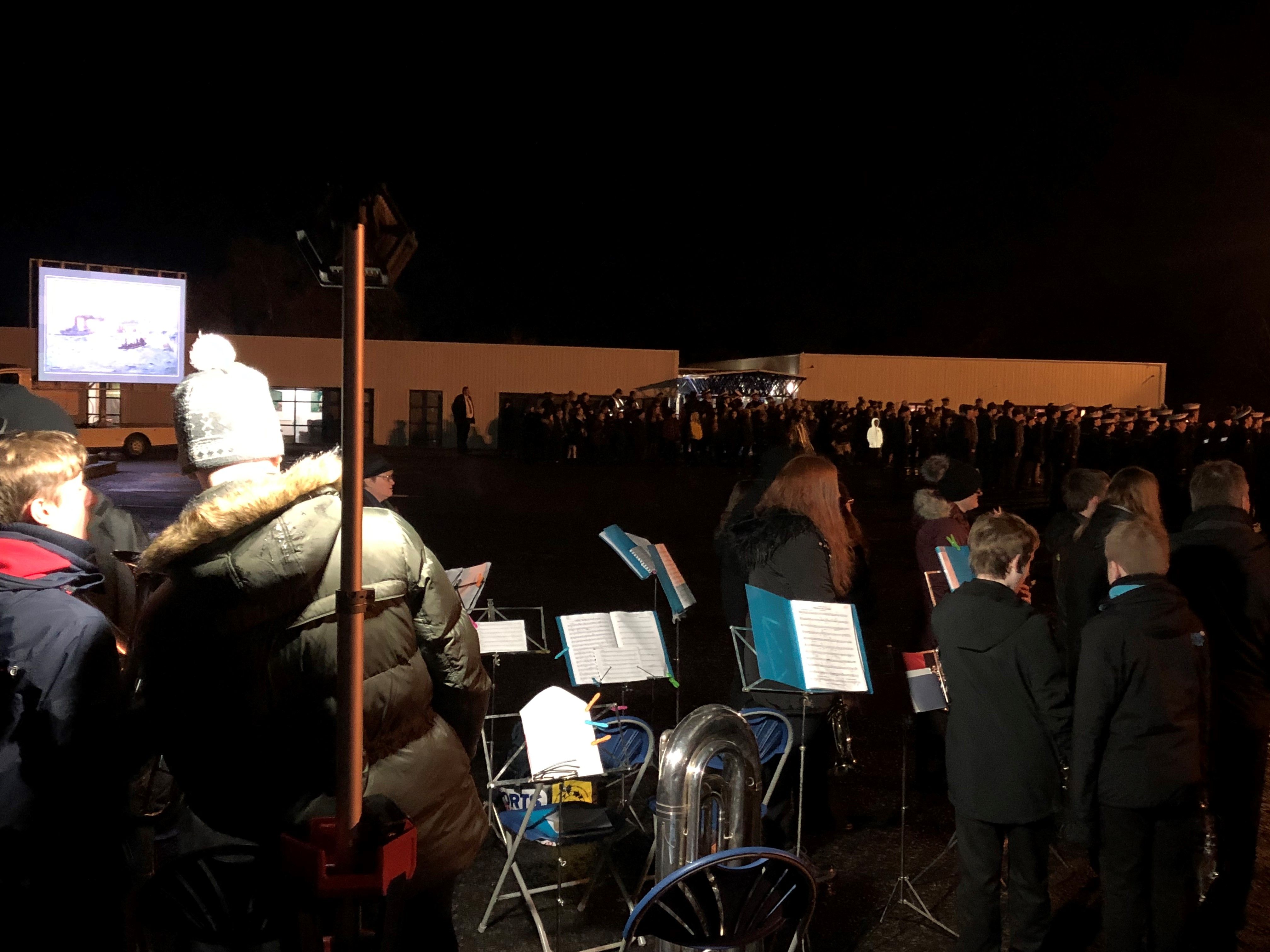 CSE Screen at MoD Caledonia for Battles of Beacon Lighting Ceremony