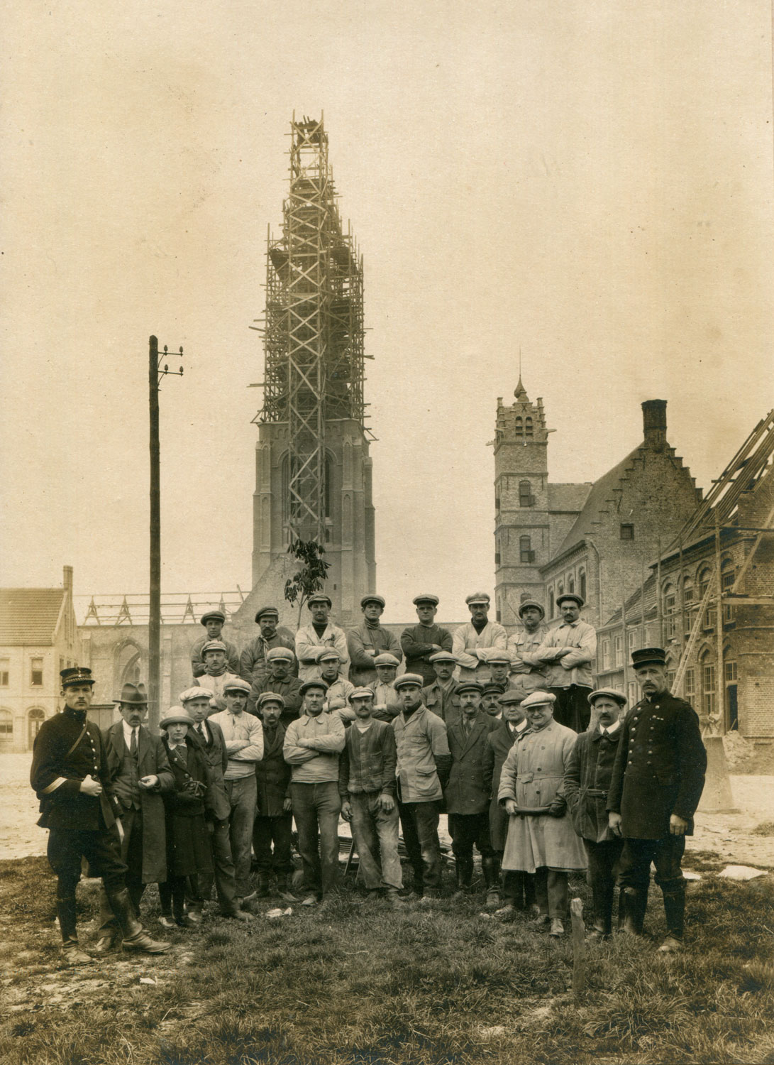 Belgian town damaged during World War 1 in the process of being reconstructed