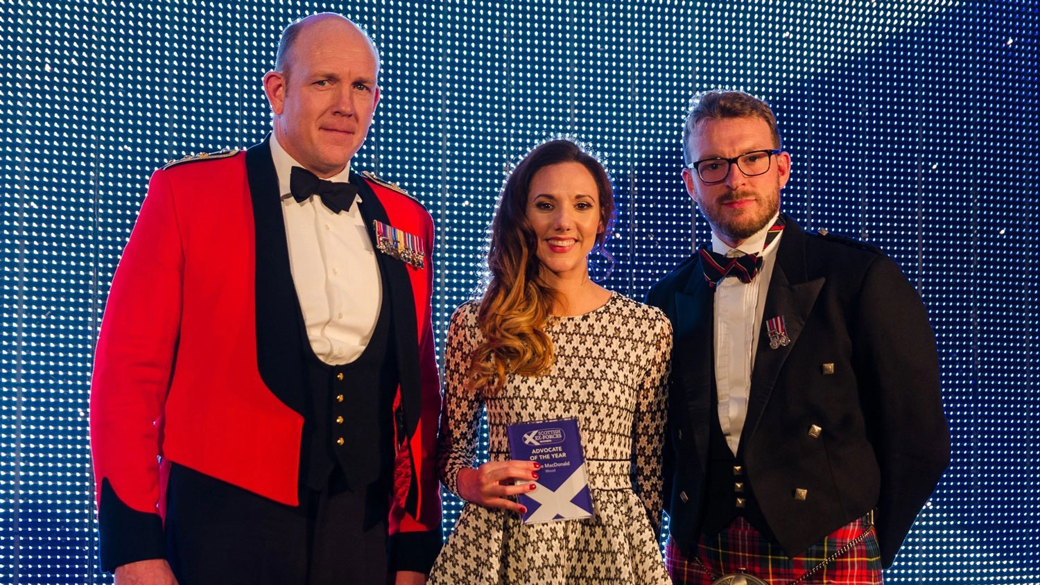 Scottish Ex-Forces in Business Awards Finalists Announced ADVOCATE OF THE YEAR Winner 2019 Louise MacDonald, Wood PRESENTED BY Colonel Sandy Fitzpatrick MBE, Deputy Commander, 51st Infantry Brigade & HQ Scotland and JJ Chalmers