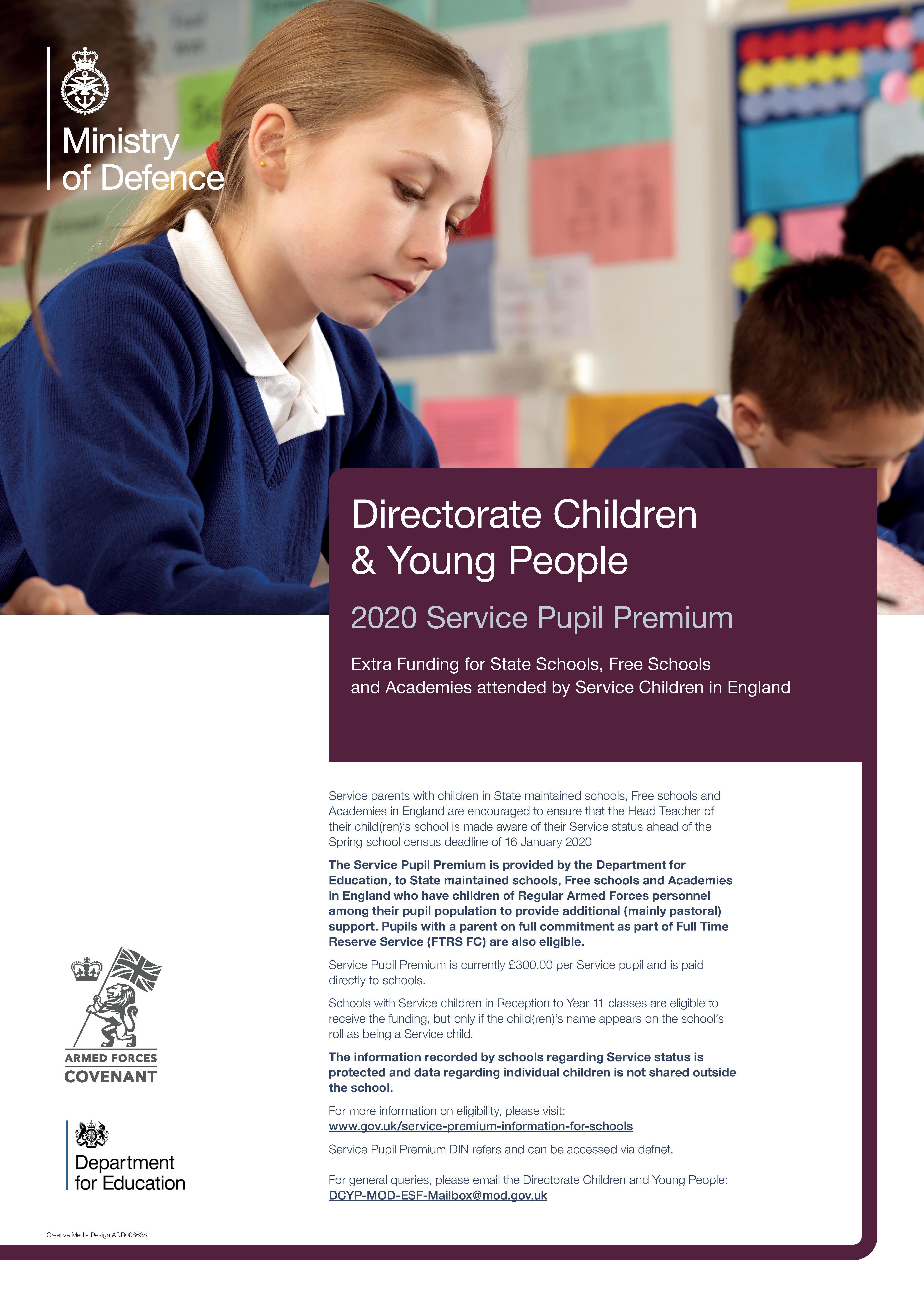 Ministry of Defence Guidance for 2020 Service Pupil Premium