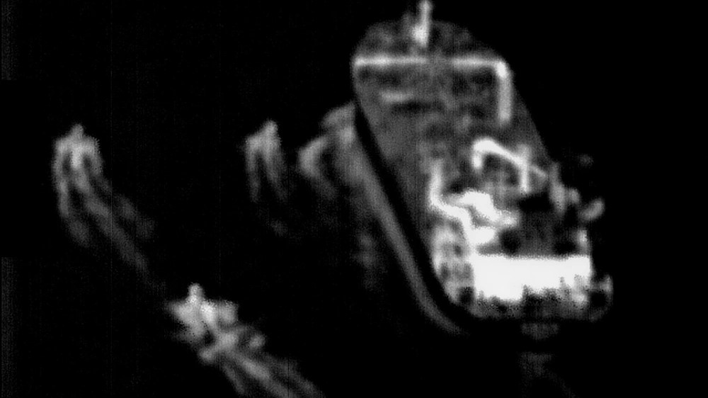 STRAIT OF HORMUZ (June 4, 2023) A screenshot of surveillance footage from a U.S. Navy P-8A Poseidon maritime patrol aircraft showing three Iranian fast-attack craft.jpg