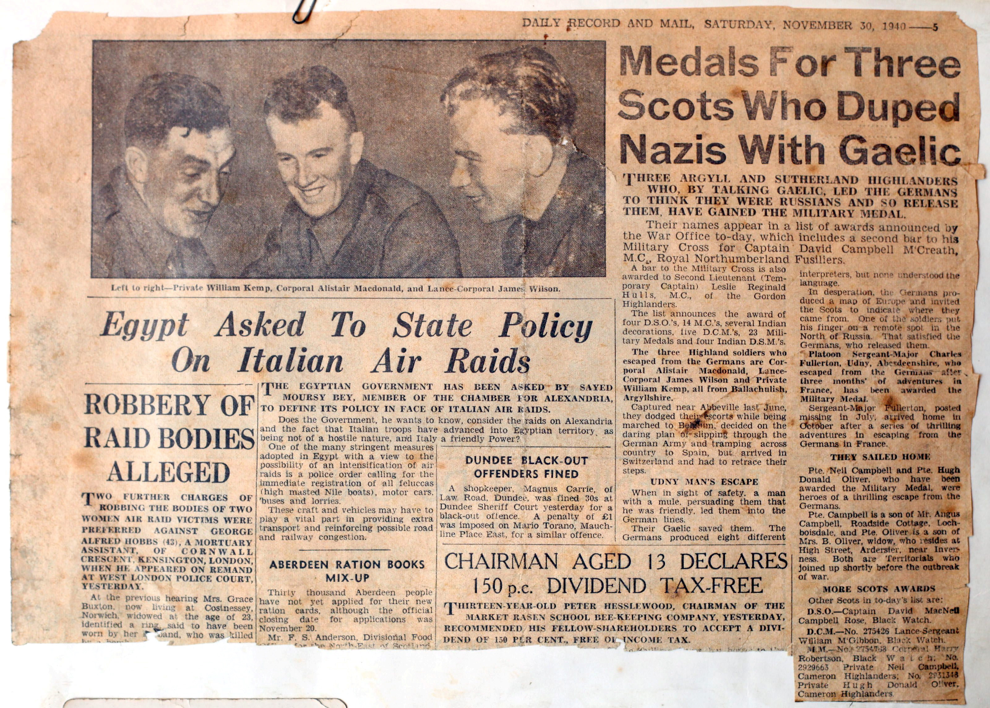 Soldiers Who Spoke Gaelic To Escape Nazis