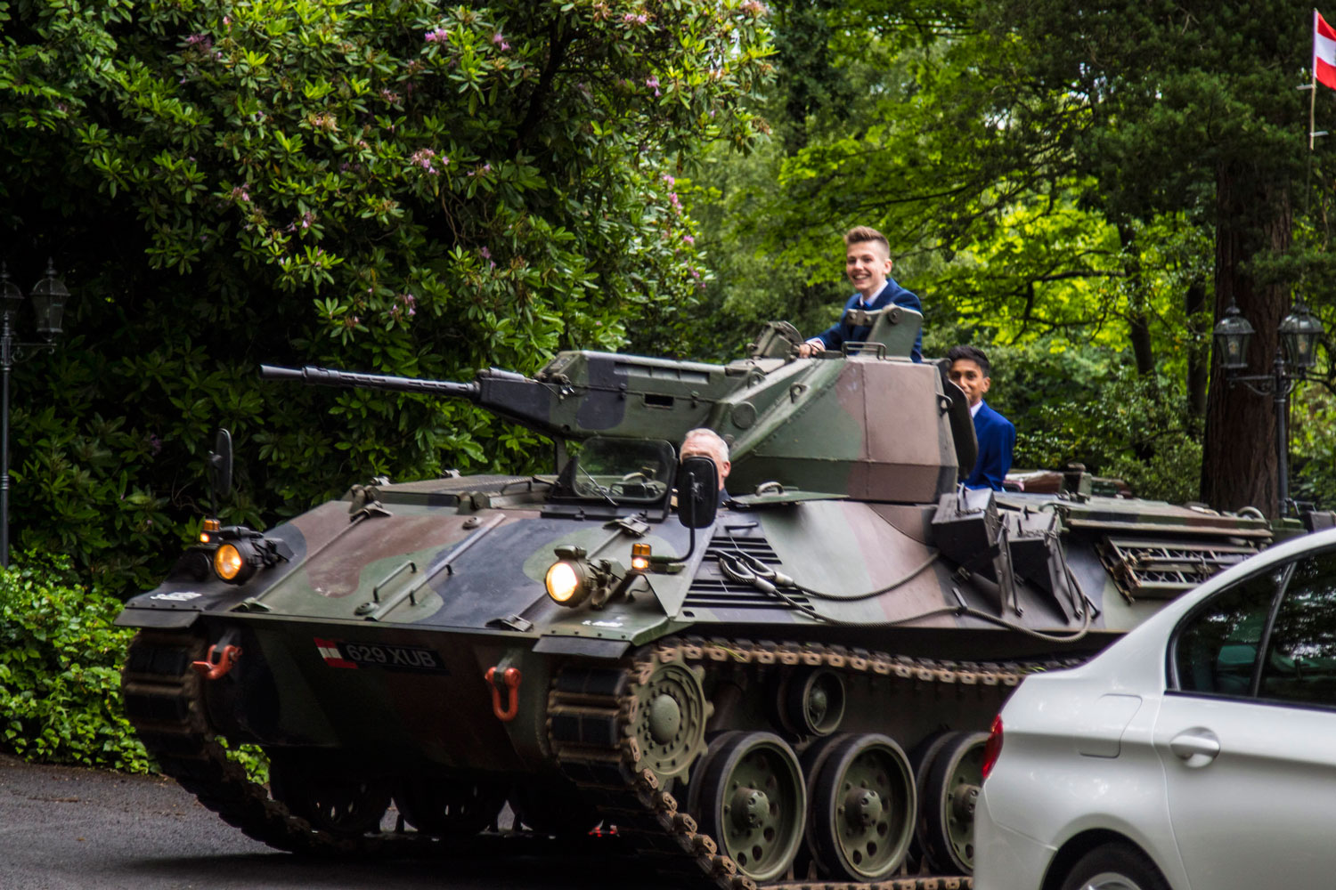 Schoolchild takes Panzer to prom