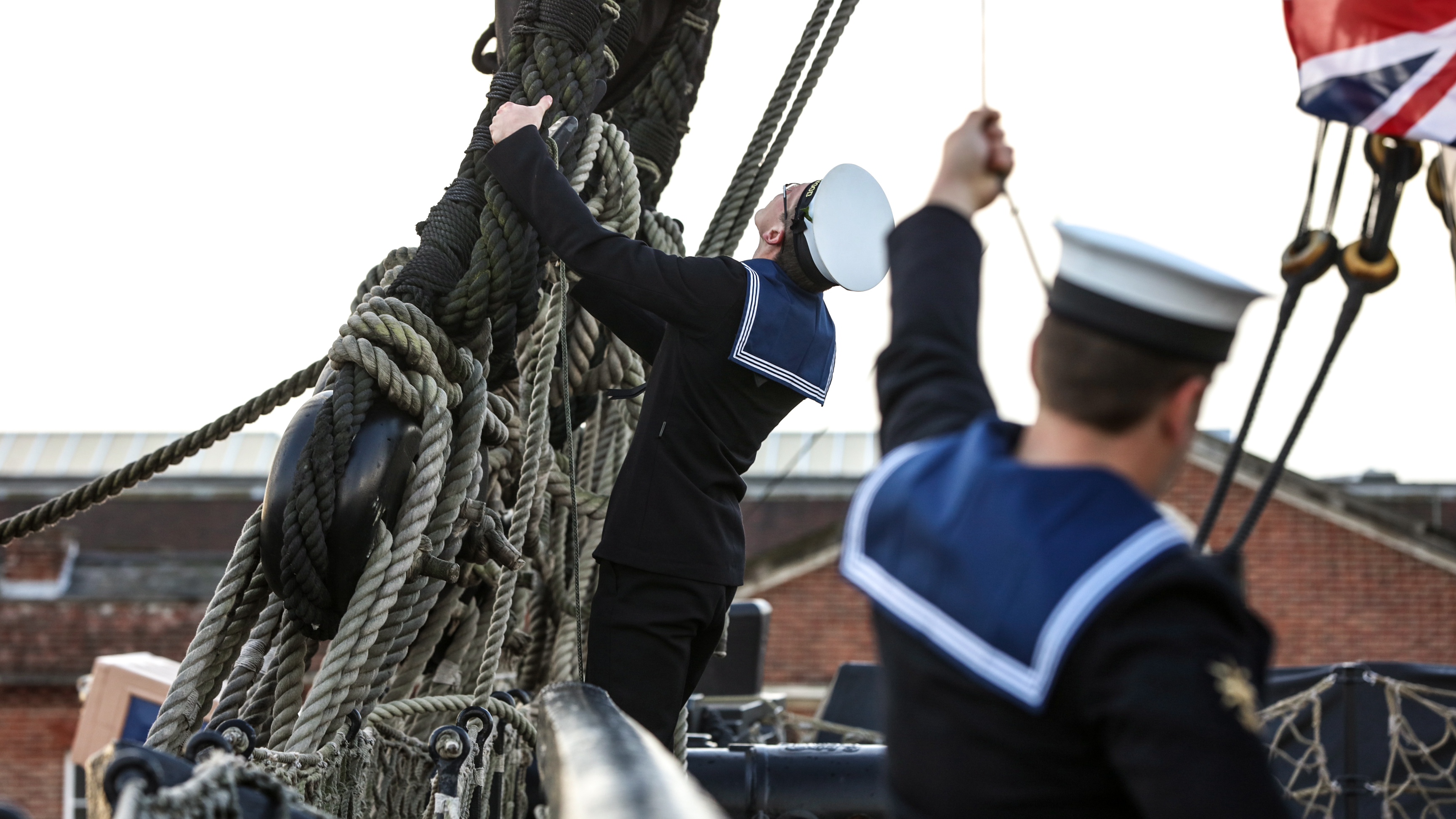 Sailor on HMS Victory for Trafalgar Day - Anonymous 211017 CREDIT Royal Navy