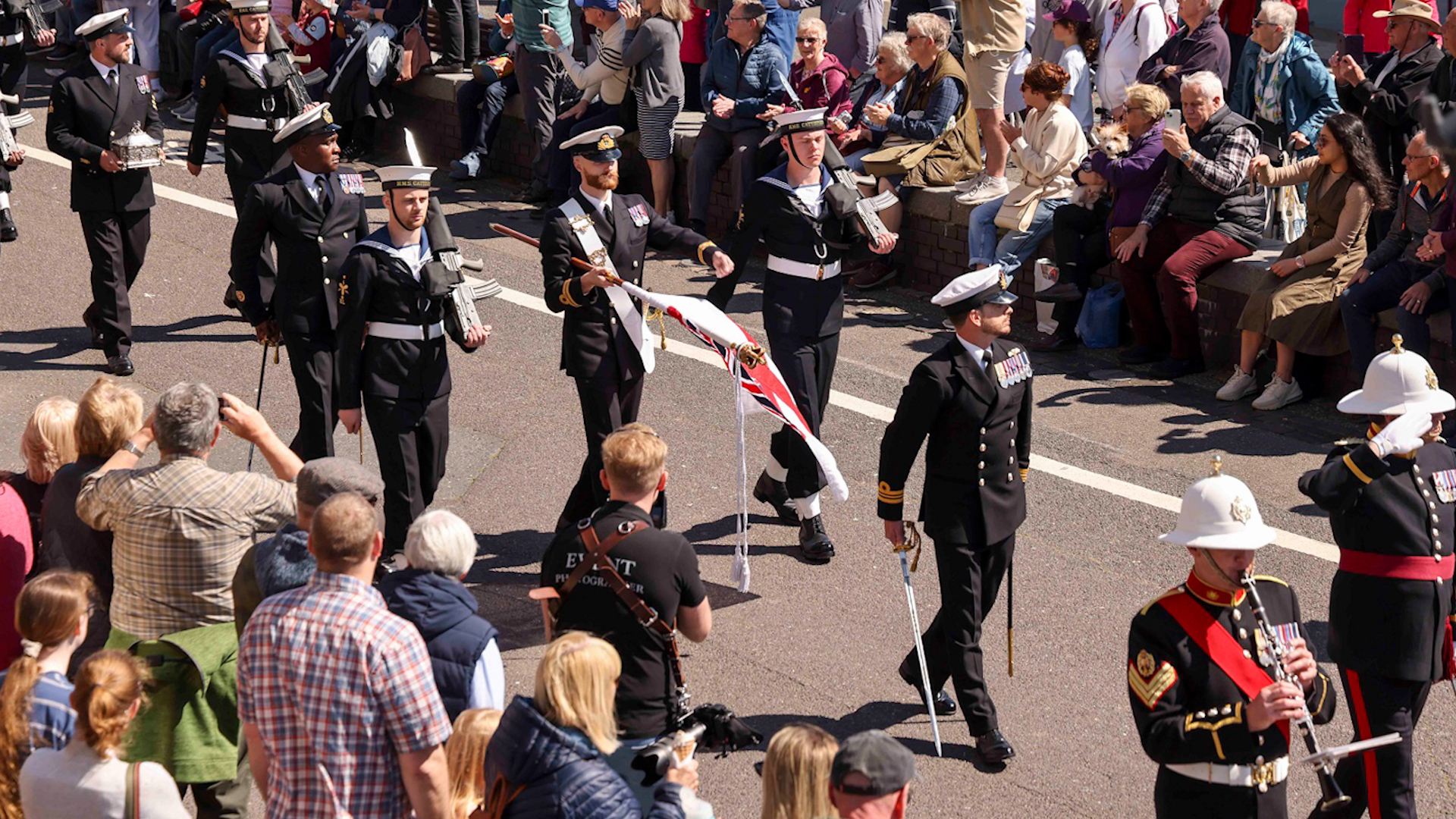 Sailors during HMS Cattistock’s Freedom of the Borough of Poole parade 06052024 CREDIT Royal Navy